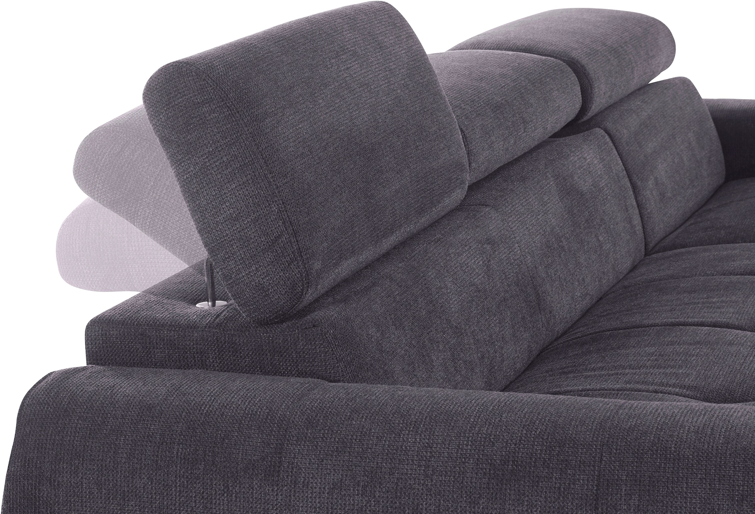 COTTA Ecksofa »Mia L-Form mit 3 Zierkissen«, wahlweise mit Bettfunktion, Bettkasten, Beleuchtung & Wireless-Charger