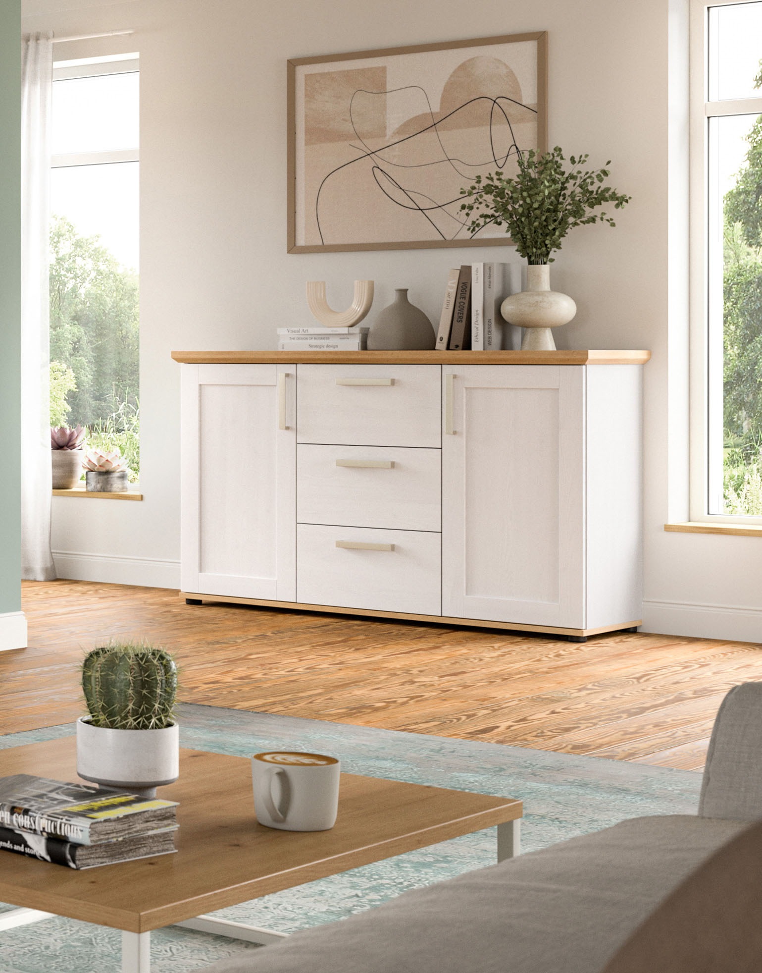 Home affaire Sideboard »Cosenza«, Cosenza Sideboard 129 cm, 2 Türen, 4 Fäch günstig online kaufen