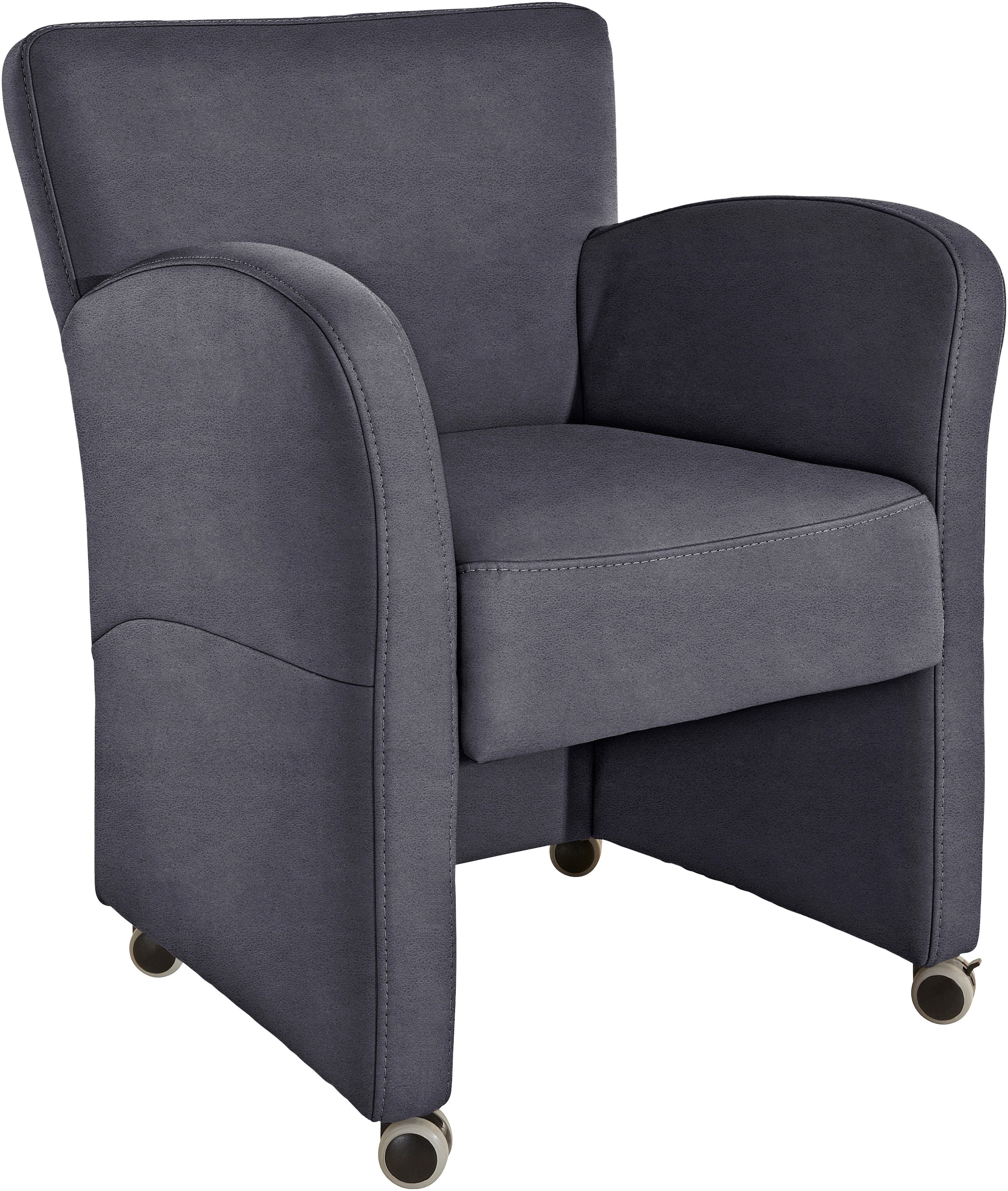 exxpo - sofa fashion Sessel »Cortado, Loungesessel auf Rollen, schmale Arml günstig online kaufen