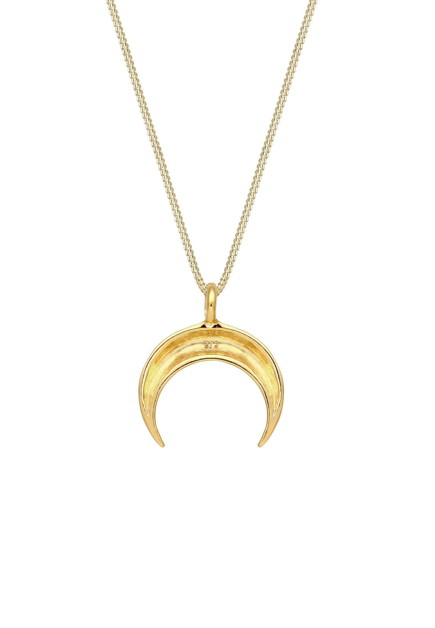 Elli Premium Kette mit Anhänger »Halbmond 375 Gelbgold«