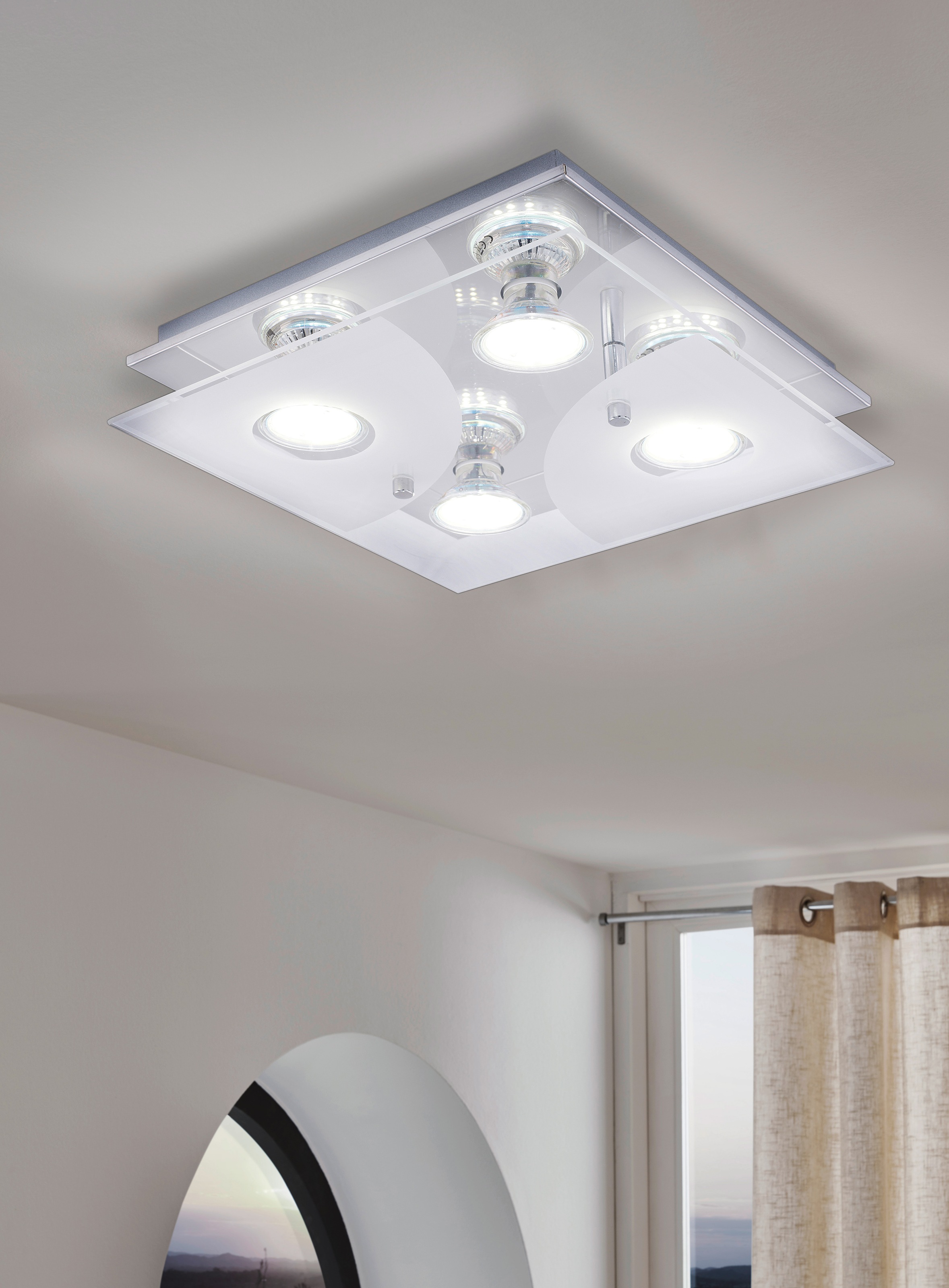 EGLO LED Deckenleuchte »CABI«, 4 flammig, Leuchtmittel GU10   LED wechselba günstig online kaufen