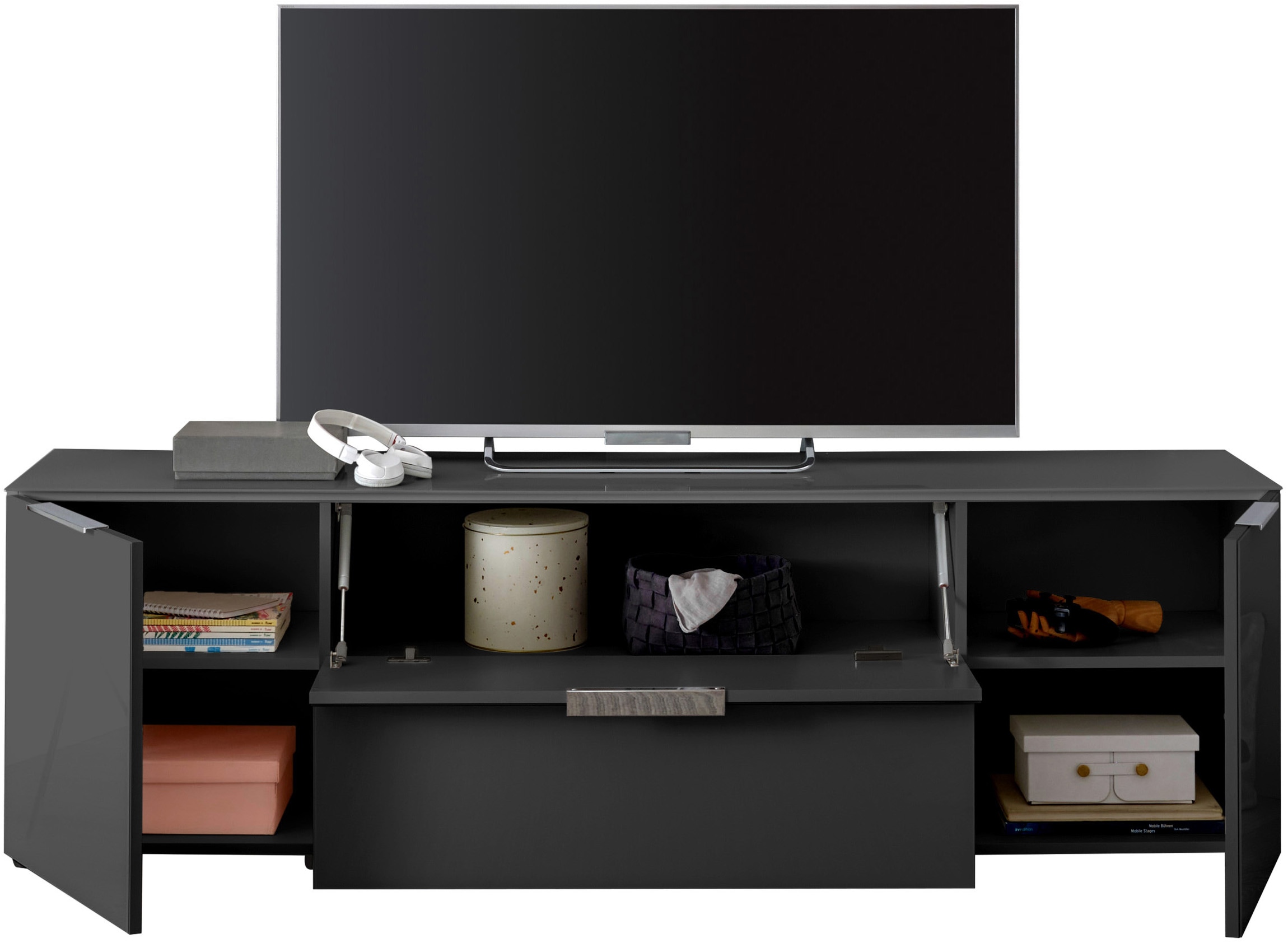 HBZ Lowboard »Santorin, BxHxT 180x99x40 cm«, (1 St.), Breite 180cm, Softclose für Türen und Schubkästen, Melaminbeschichtung