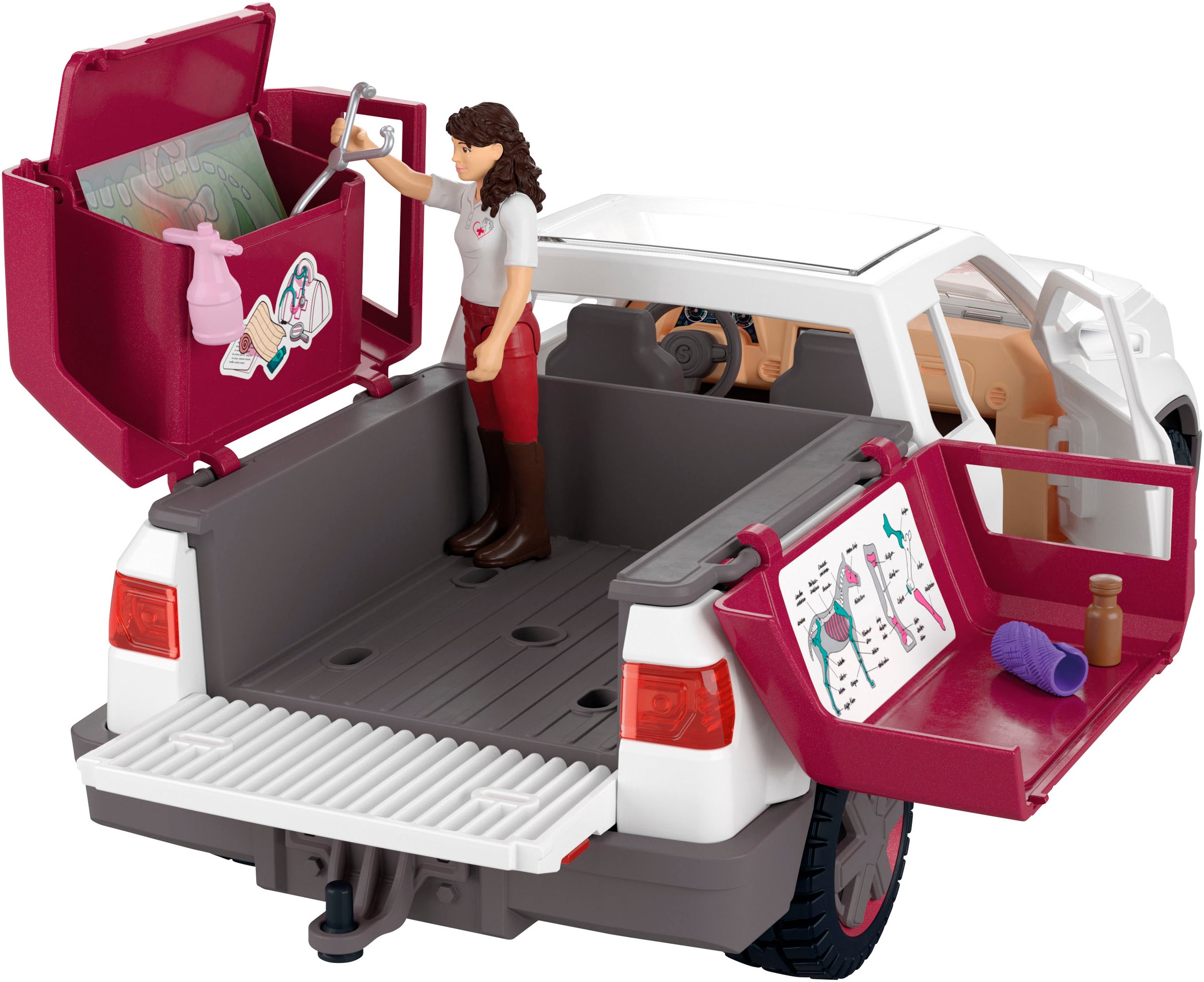 Schleich® Spielzeug-Auto »HORSE CLUB, Mobile Tierärztin mit Anhänger (42704)«, Made in Europe