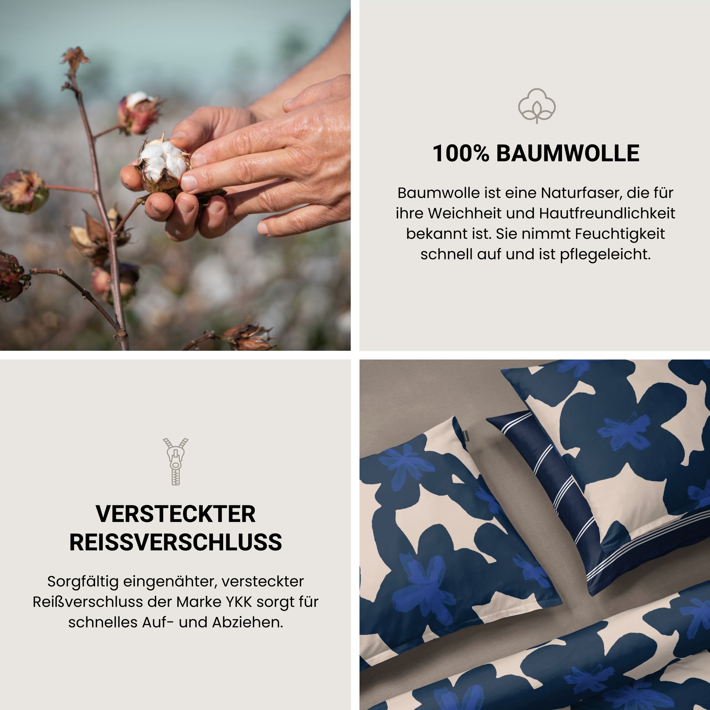 Schiesser Bettwäsche »Blossom aus weicher Baumwolle mit floralem Muster« 2 tlg. MADE IN GREEN by OEKO-TEX®