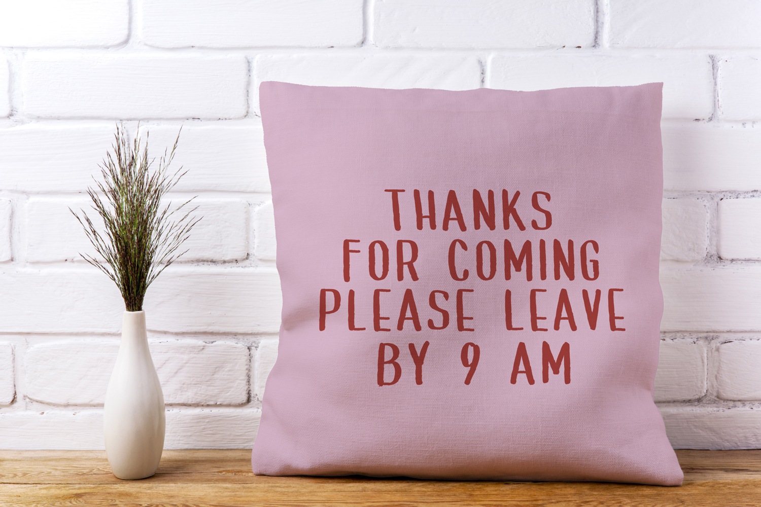 queence Dekokissen »Please leave by 9AM«, Beidseitig bedruckte Kissenhülle, günstig online kaufen