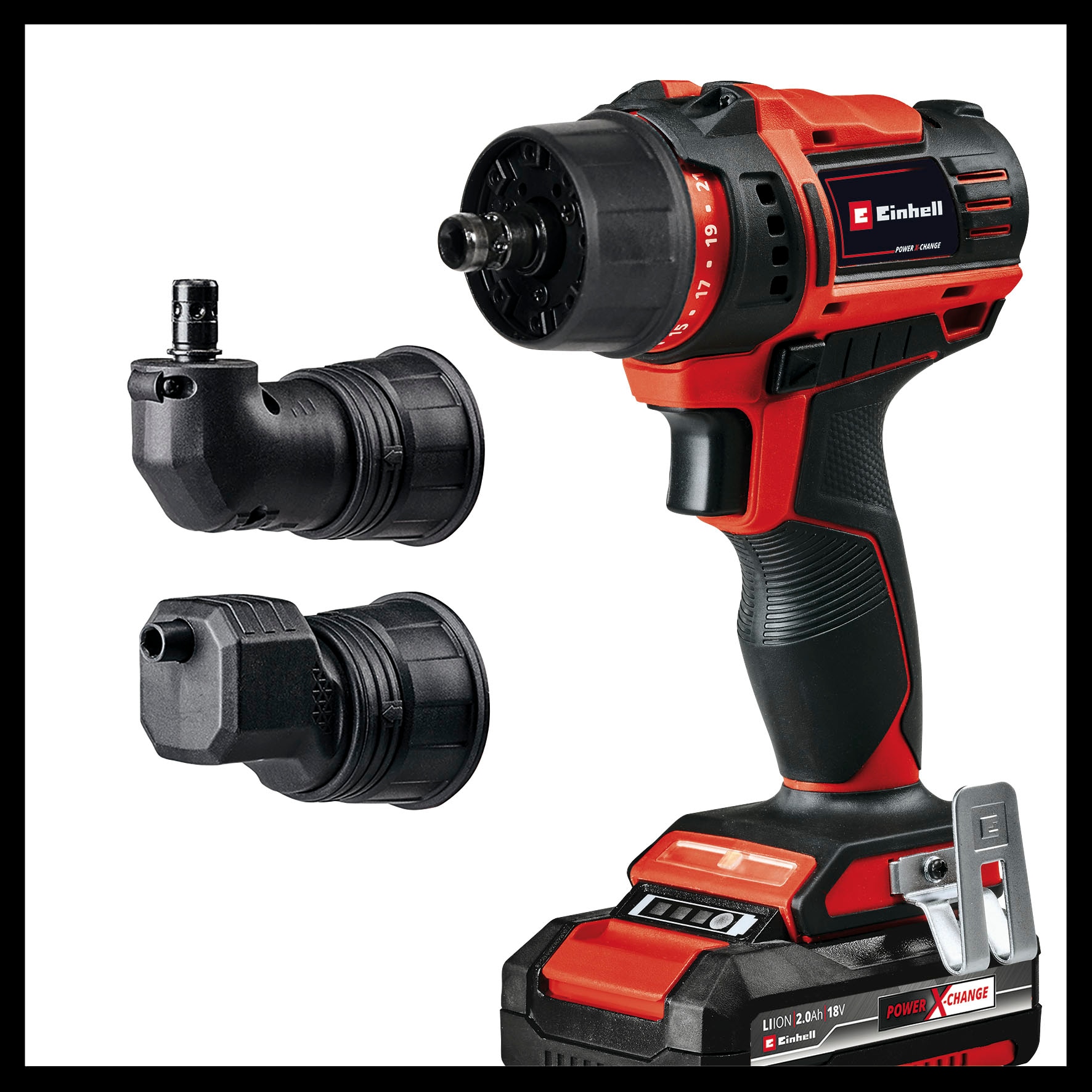Einhell Akku-Bohrschrauber »TE-CD 18/45 3X-Li +22«, Power X-Change, inkl. Akku 18V/2,0Ah, Ladegerät, Zubehör, Koffer