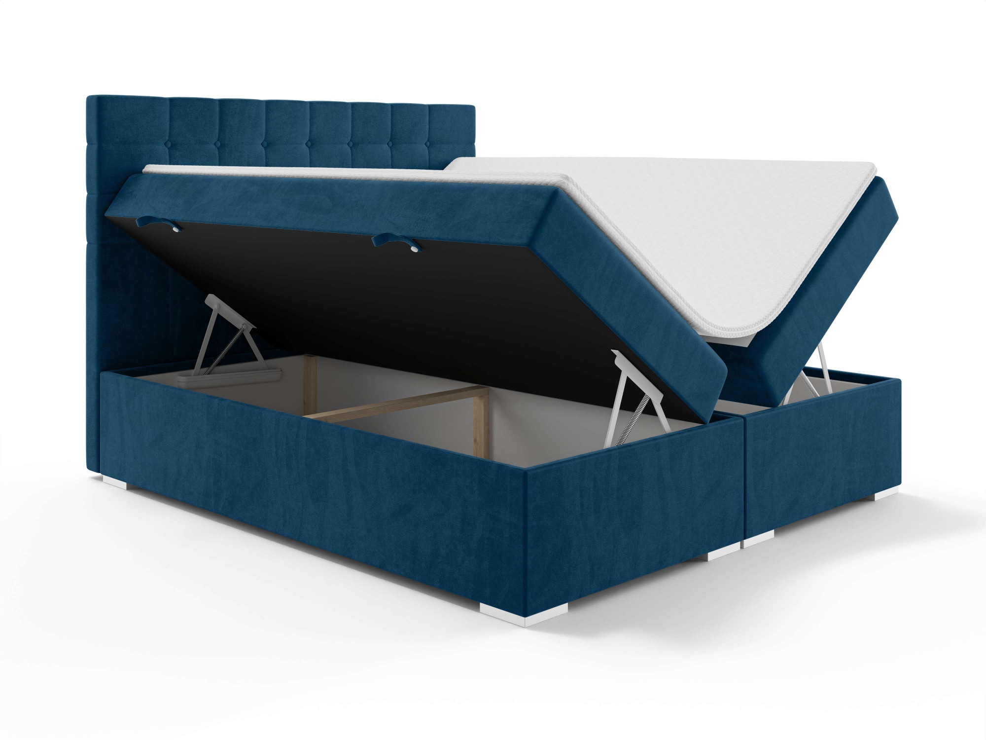 INOSIGN Polsterbett »Semla mit Matratze und Topper, in 3 Breiten (140, 160 und 180 cm)«, Boxspringbett mit Kopfteil, Bettkasten, Matratze (BFK/TFK) und Topper