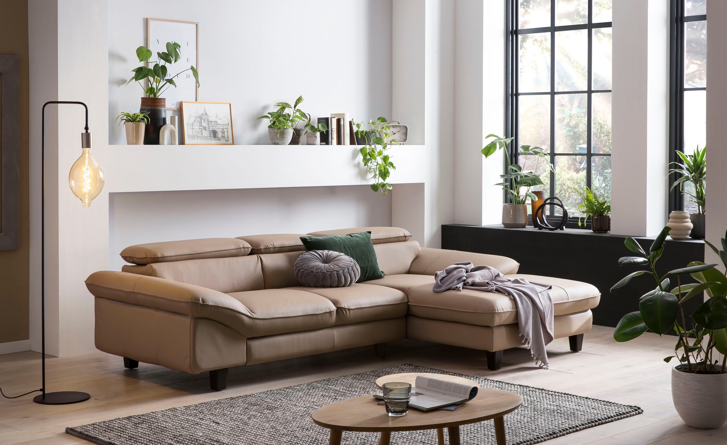 Home affaire Ecksofa "Pilot L-Form", mit Kopfteilverstellung, wahlweise mit günstig online kaufen