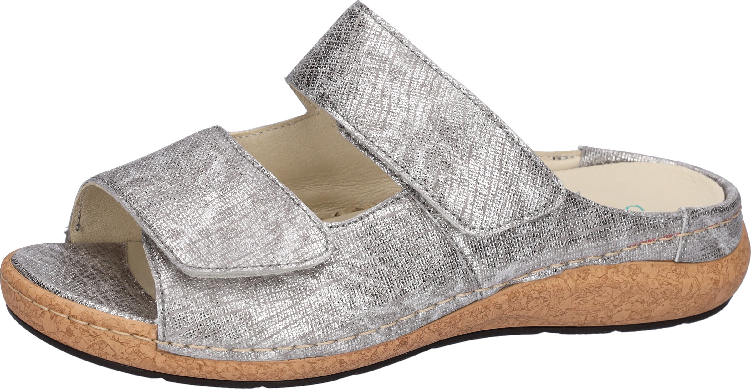 Waldläufer Pantolette »K-Heliett«, Keilabsatz, Sommerschuh, Schlappen, Klettverschlüsse, K-Weite