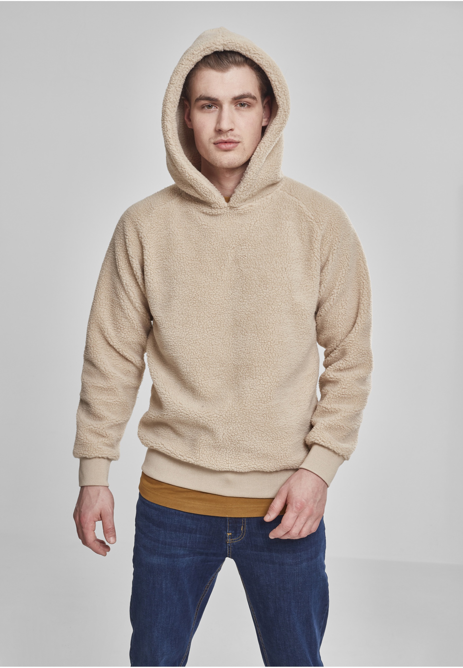 URBAN CLASSICS Rundhalspullover »Urban Classics Herren Sherpa Hoody« 1 Stk.