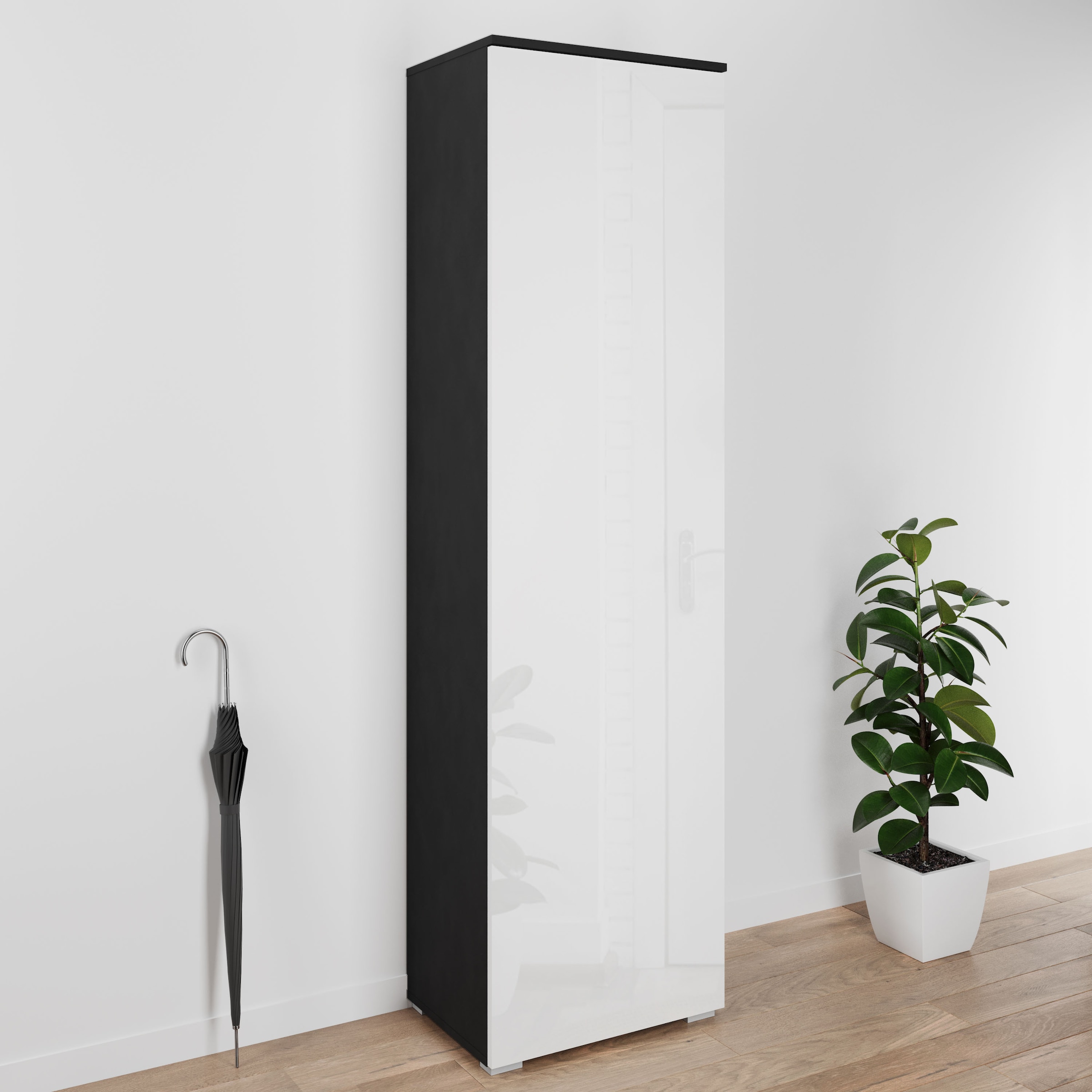 INOSIGN Schuhschrank »Paris, stehend oder hängend montierbar, Türanschlag wechselbar«, moderne Garderobenschrank Höhe 180cm, 6 geräumiger Fächer