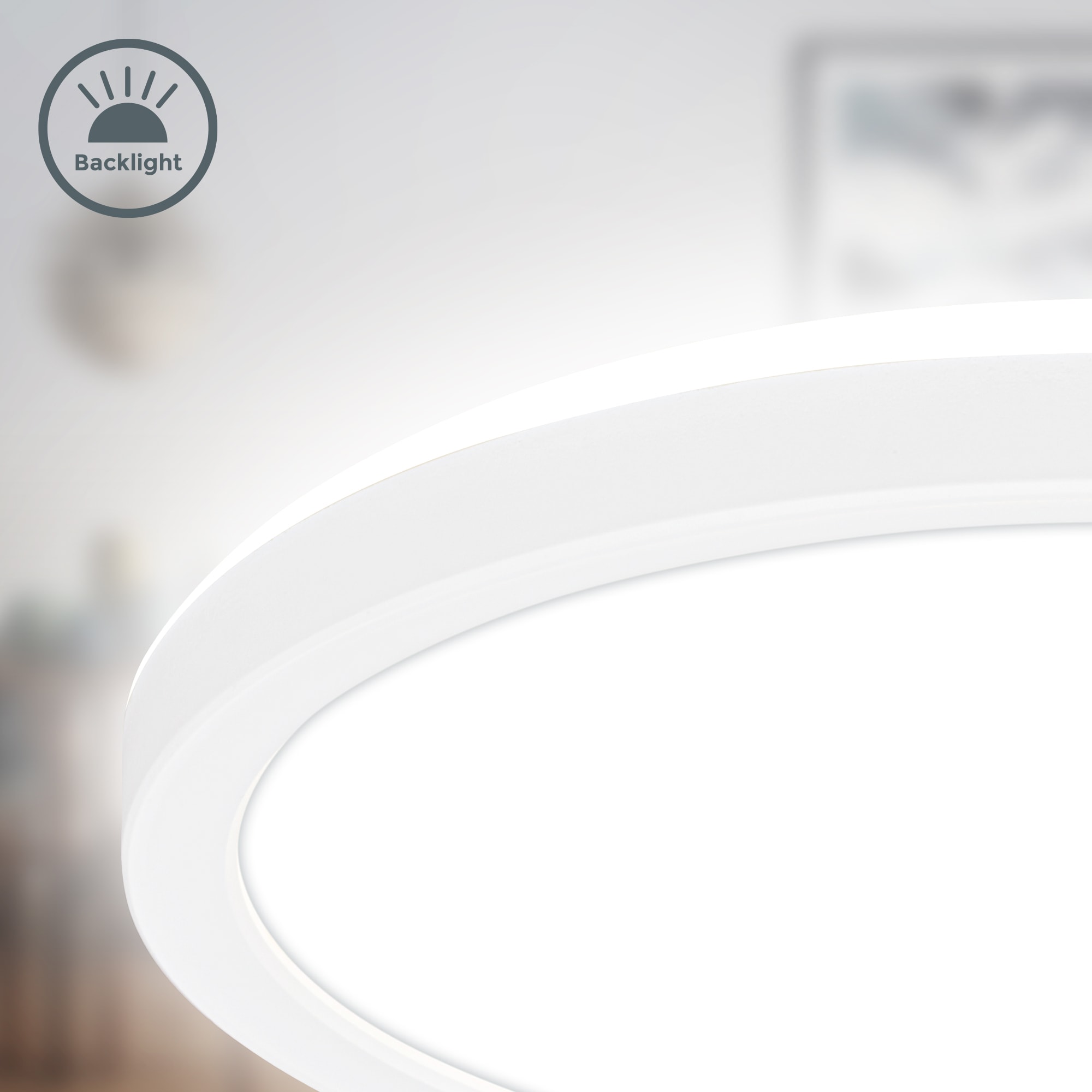 B.K.Licht LED Deckenleuchte »BK_DL1598 Ultraflaches LED Panel mit Backlight, Deckenlampe«, 1 flammig, Leuchtmittel LED-Modul | LED fest integriert, 4.000K, 1.900 Lm, 16W, indirekte Hintergrundbeleuchtung, ⌀24cm, Weiß