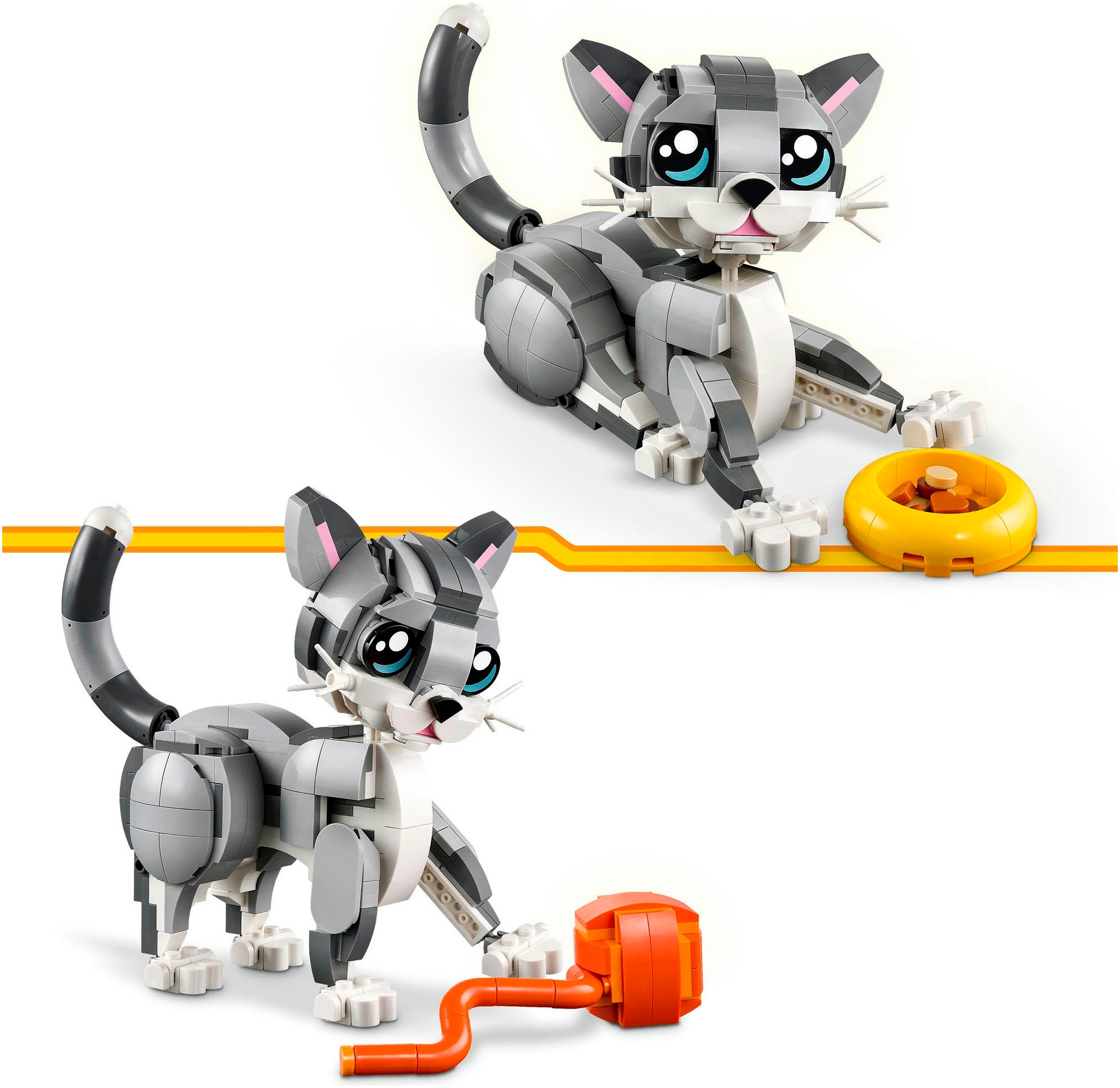 LEGO® Konstruktionsspielsteine »Graue Katze (31163), LEGO Creator«, (407 St.), Made in Europe