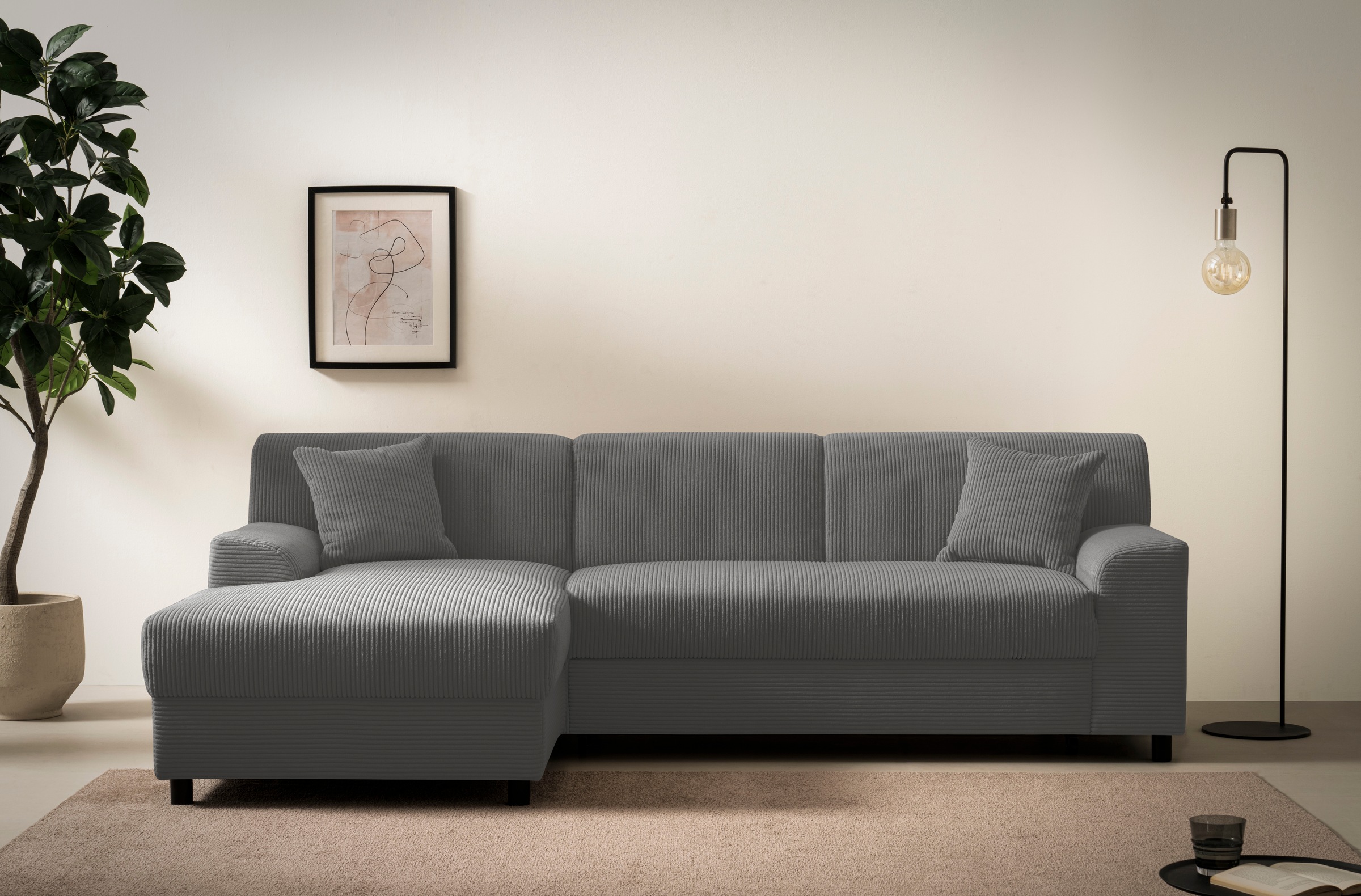 DOMO collection Ecksofa "Turah 2, L-Form, in Cord u. wasserabweisender Micr günstig online kaufen