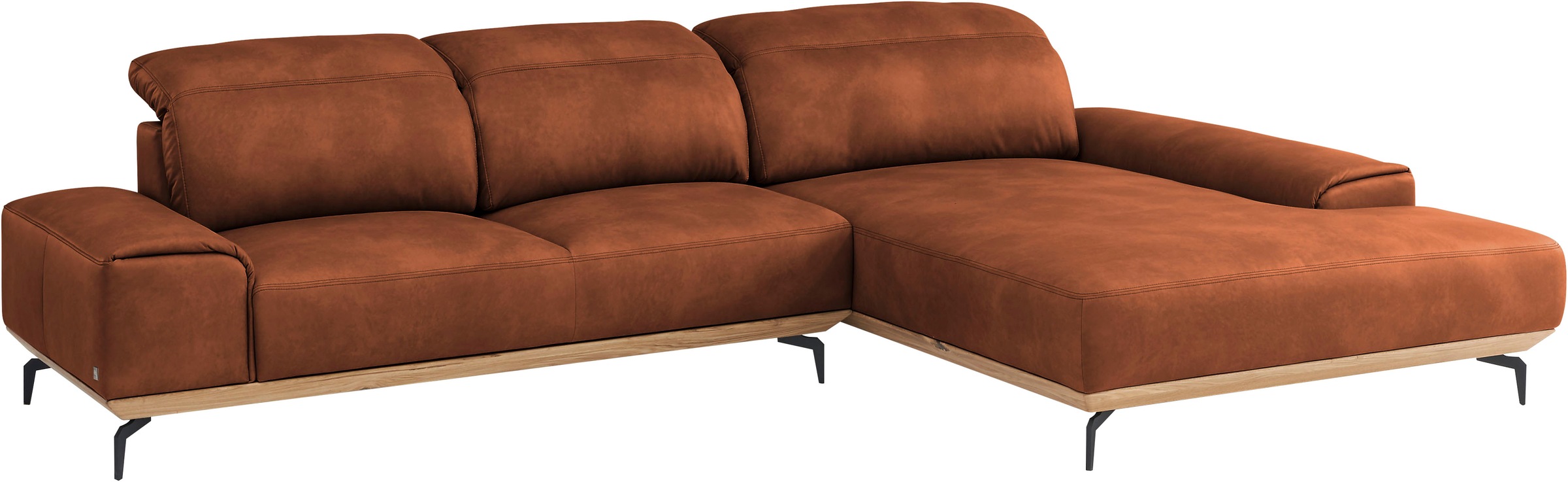 Musterring Wohnlandschaft »MR 2490«, Fuß schwarz, Sitzhöhe 48cm, wahlweise mit Funktionen, Maße 342x207 cm