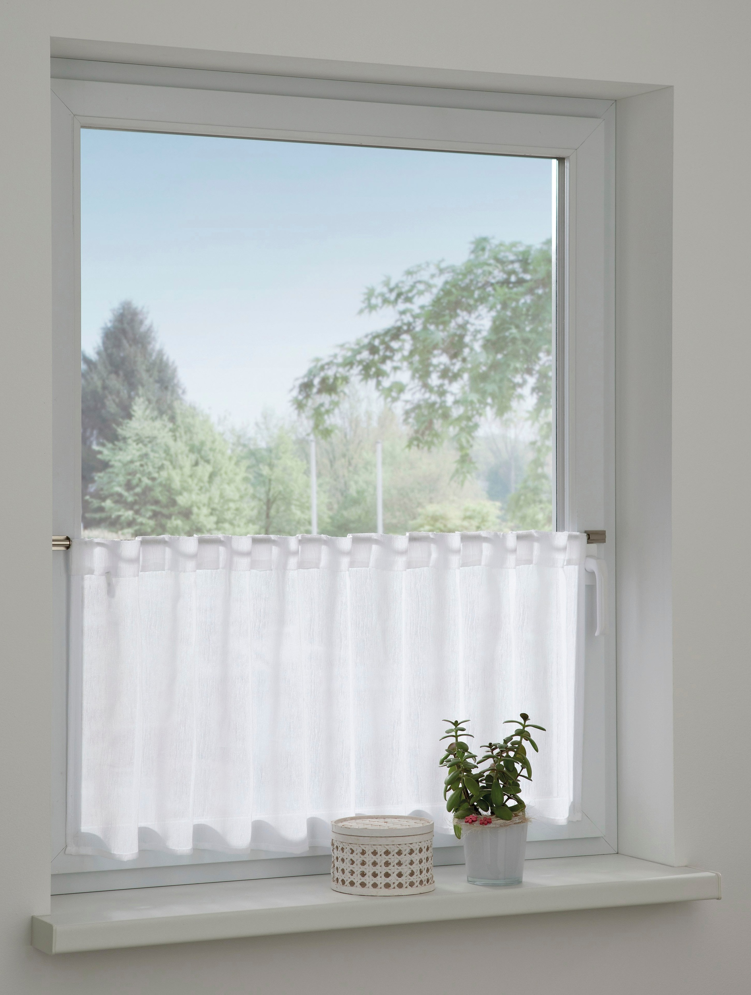 GARDINIA Gardine »Bistrogardine Jacquard-Voile«, (1 St.), transparent, Poly günstig online kaufen