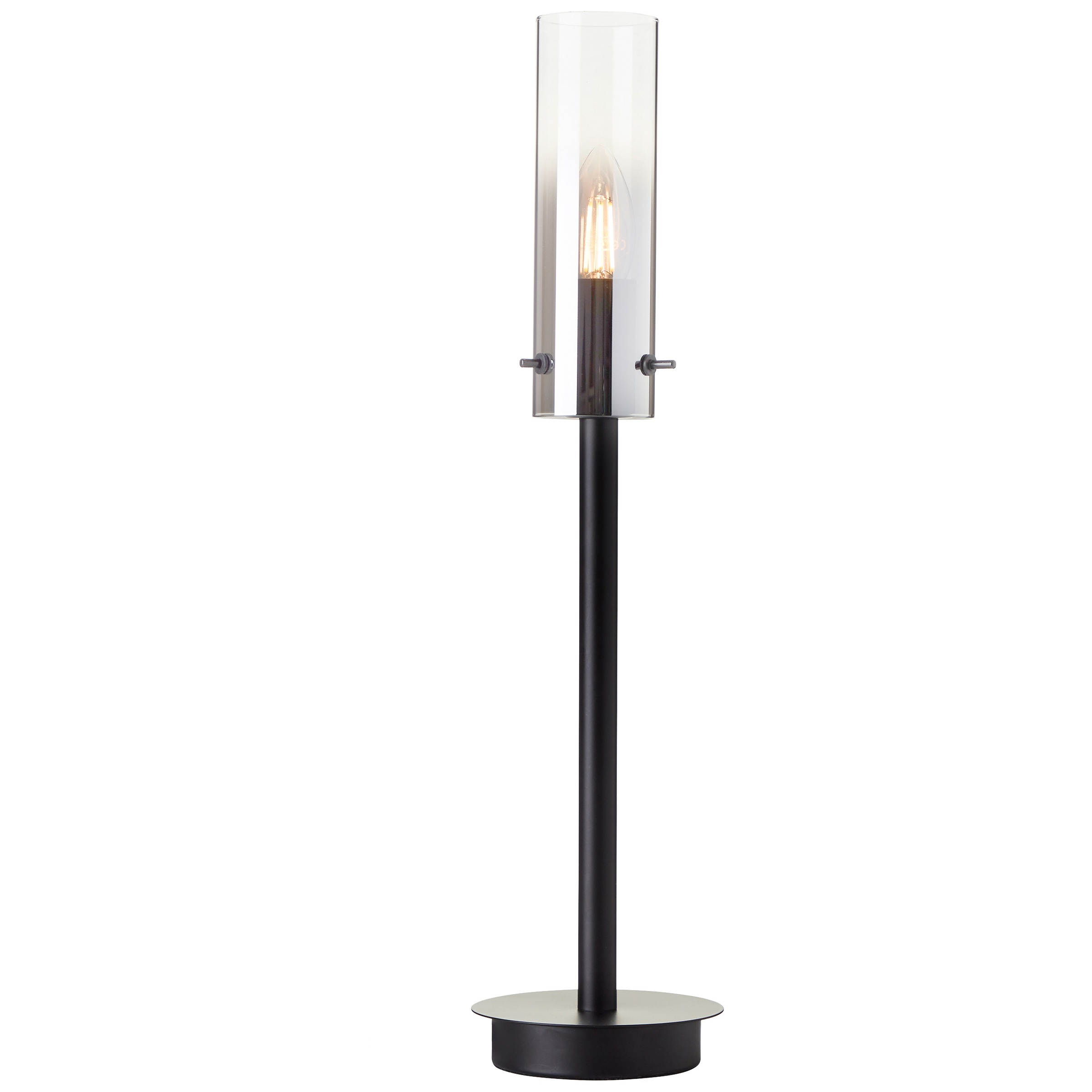 Brilliant Tischleuchte »Glasini«, 1 flammig, Leuchtmittel E14 | ohne Leuchtmittel, 50 x 12 cm, E14, Metall/Rauchglas, matt schwarz
