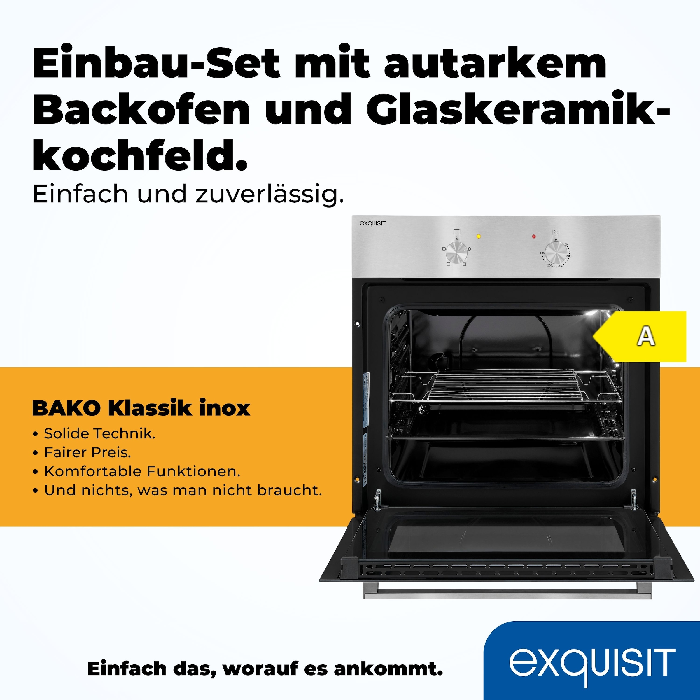 exquisit Backofen-Set »EBE 555-1.1« Set, 2 Stk. tlg.