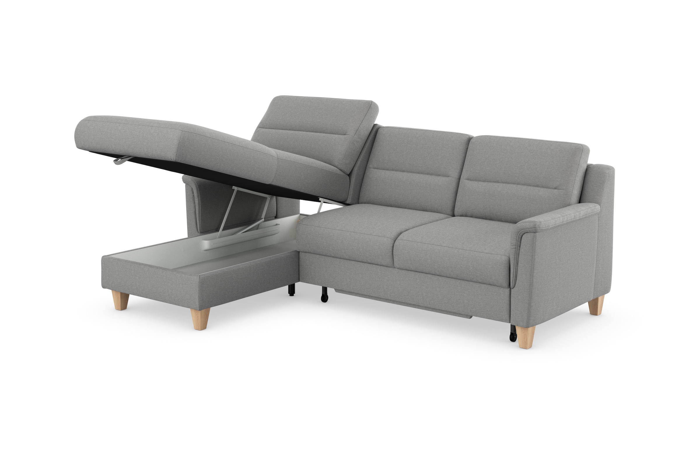 sit&more Ecksofa »Farö L-Form«, inklusive Federkern, wahlweise mit Bettfunktion und Bettkasten