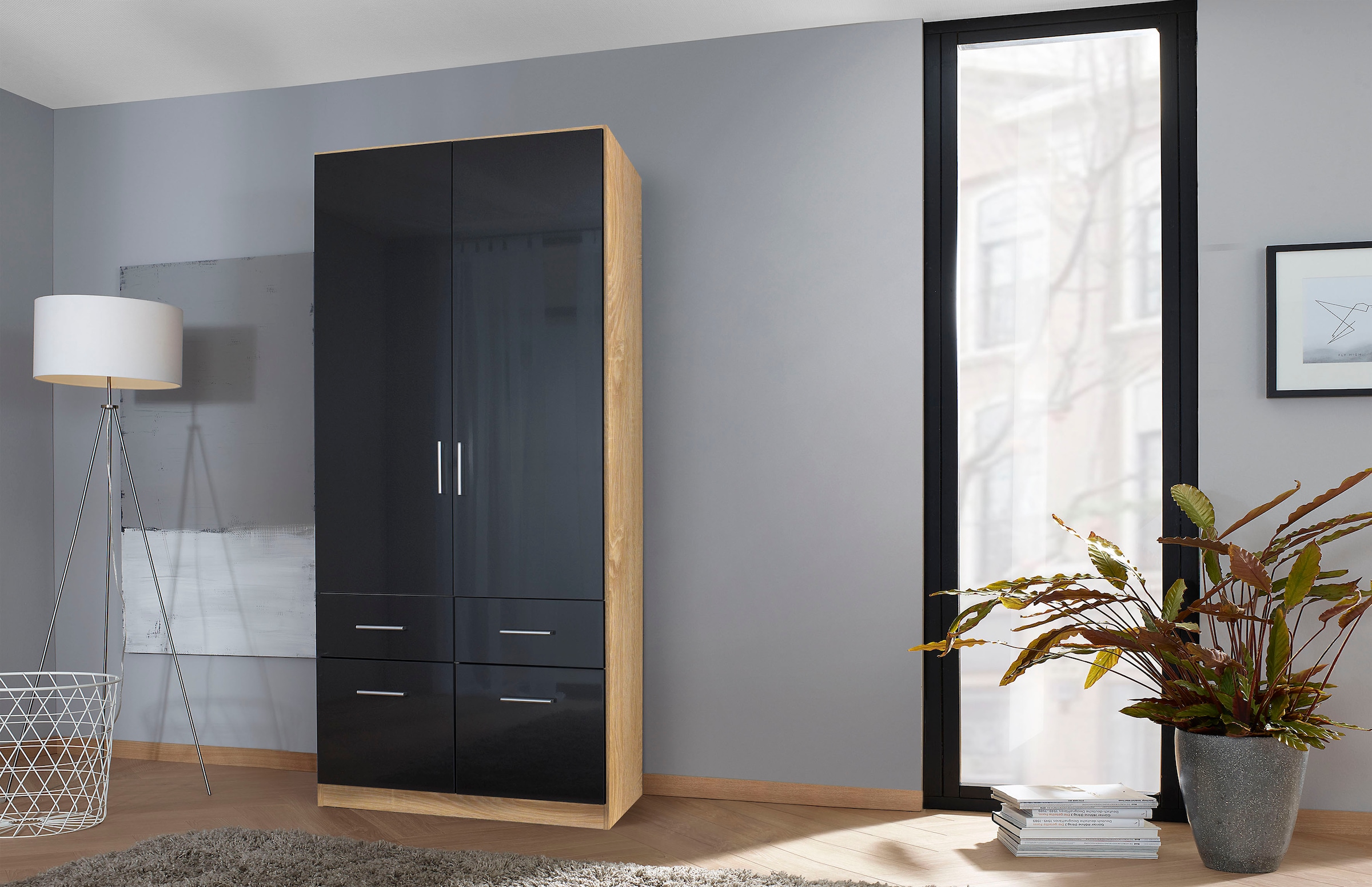 rauch Drehtürenschrank »Kleiderschrank Schrank Garderobe Schlafzimmerschrank CELLE«, in 4 Breiten und 2 Höhen, optional mit Schubkästen MADE IN GERMANY
