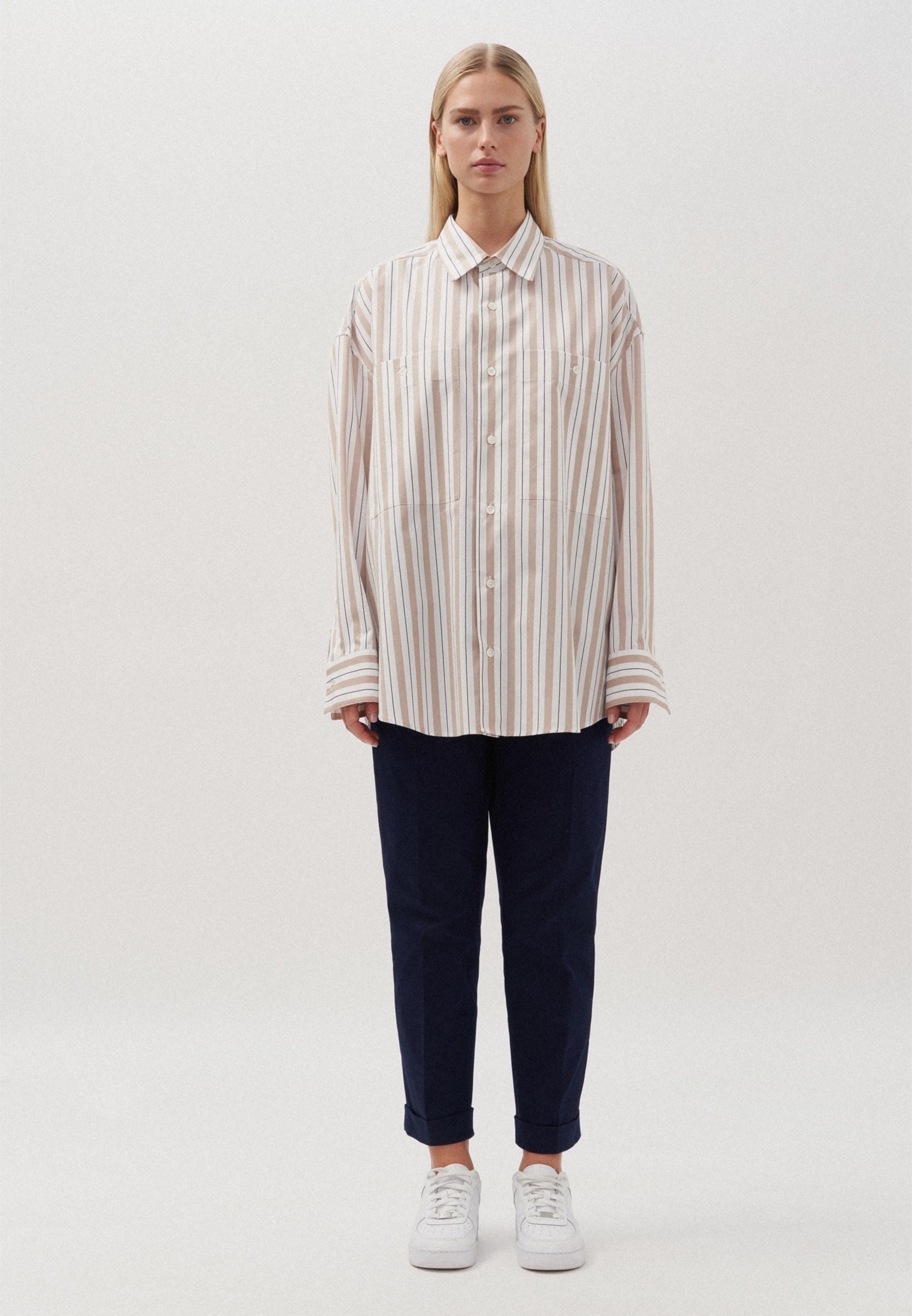 studio seidensticker Businesshemd »Studio« Oversized Langarm Kentkragen Streifen