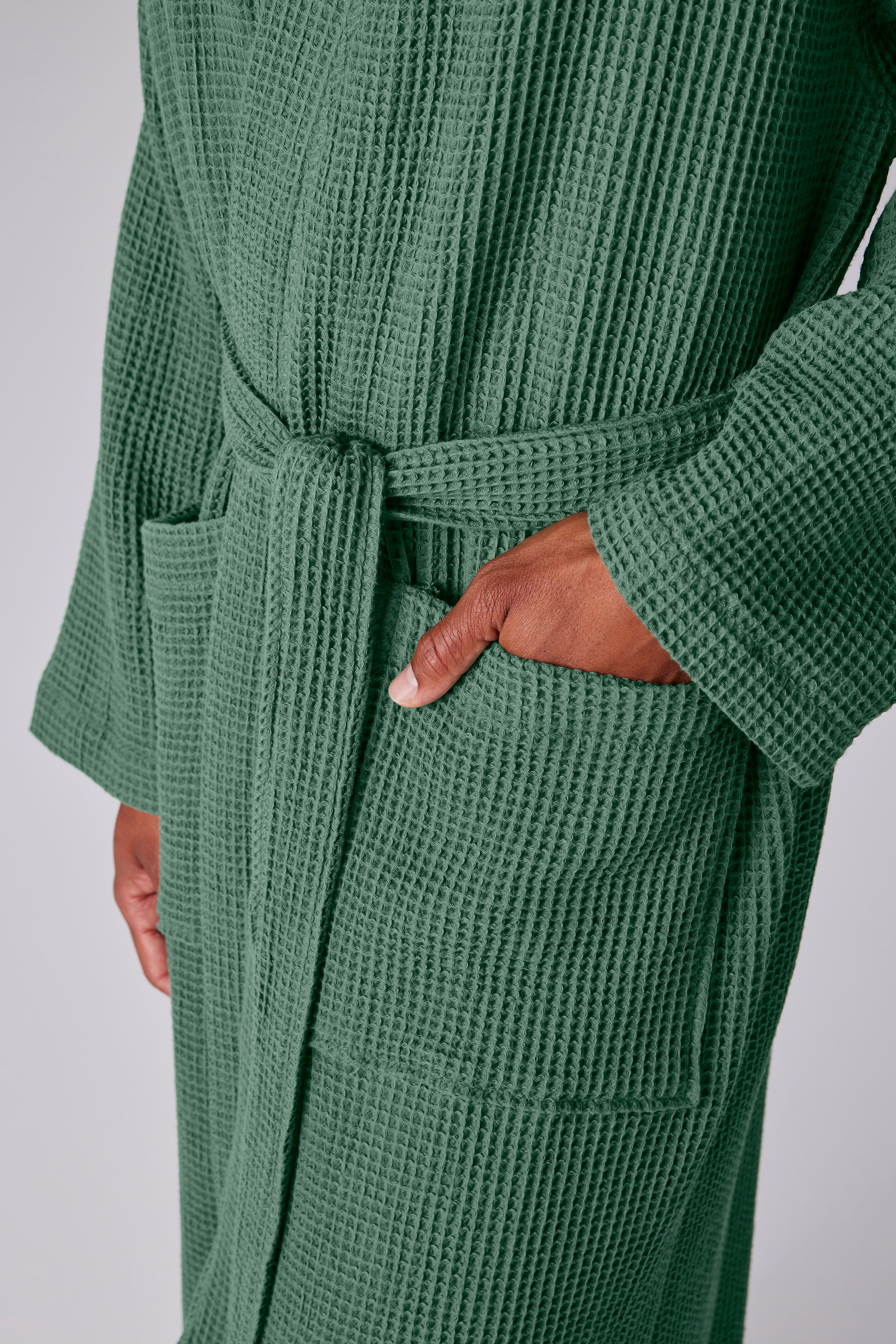 my home Unisex-Bademantel »Inga, Waffelpiqué, leicht, ideal für Sauna & Spa, Hotelbademantel« 1 Stk. kleines Packmaß, Taschen, Damen & Herren, S-3XL, Morgenmantel