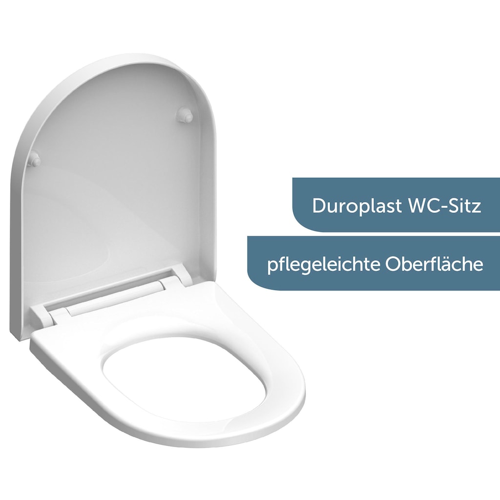 Schütte WC-Sitz »WHITE«, Duroplast, Absenkautomatik, Schnellverschluss, belastbar bis 150 kg