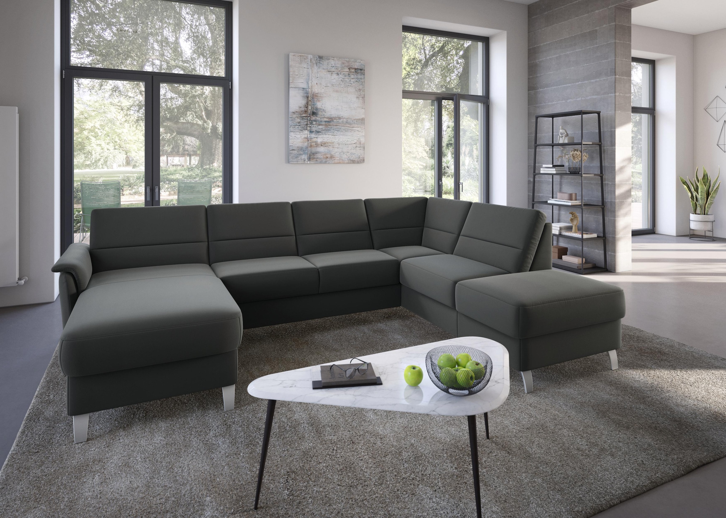 sit&more Wohnlandschaft »Palmera U-Form, B: 308 cm«, optional Bettfunktion günstig online kaufen