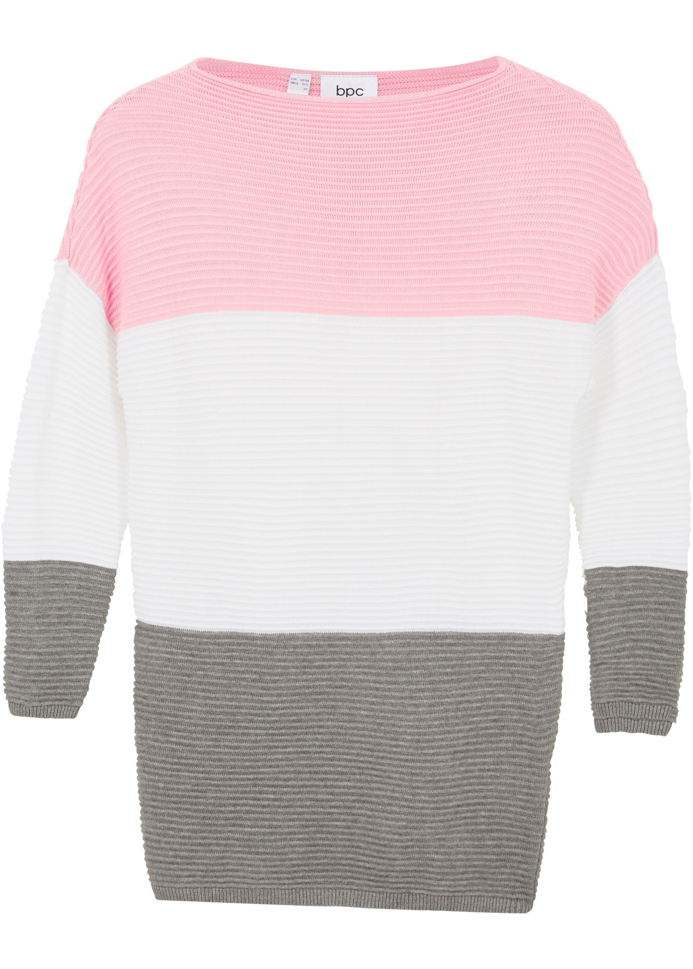 bonprix Longpullover für Mädchen, mit Blockstreifen, Regular Fit