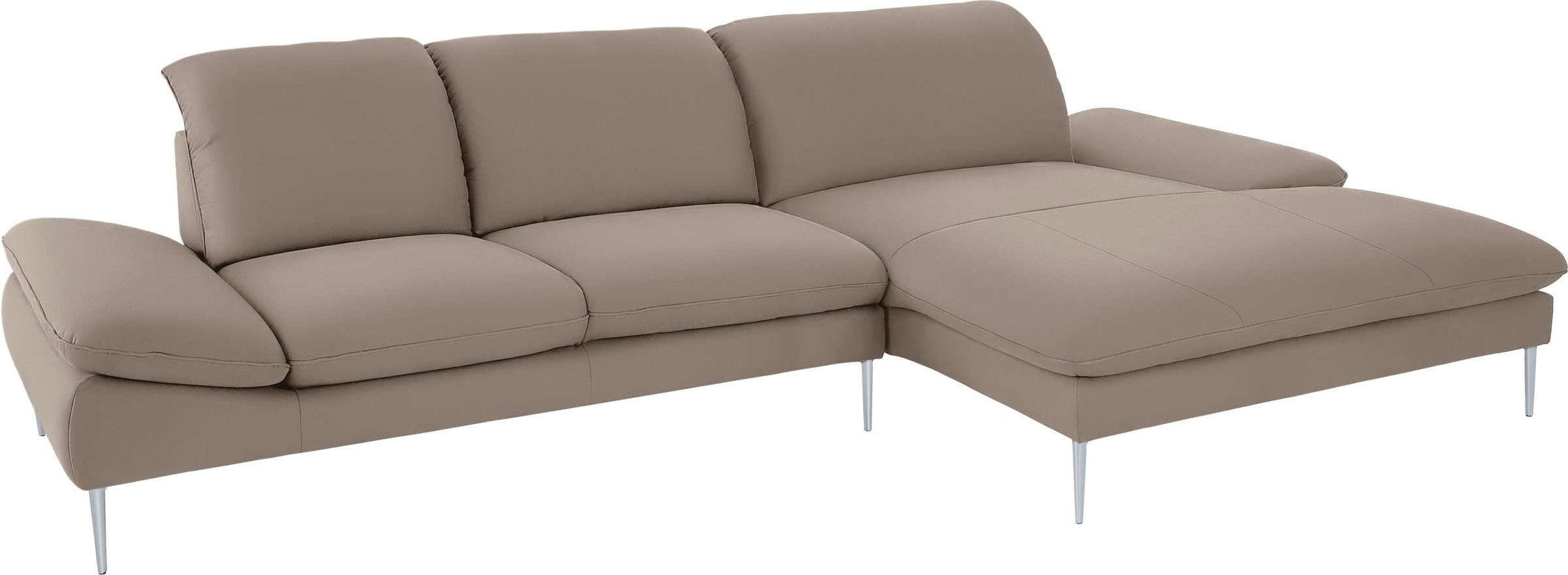 W.SCHILLIG Ecksofa »enjoy&MORE, Designsofa, bequem, zeitlos und elegant, L-Form«, mit Sitztiefenverstellung, Füße silber matt, Breite 340 cm