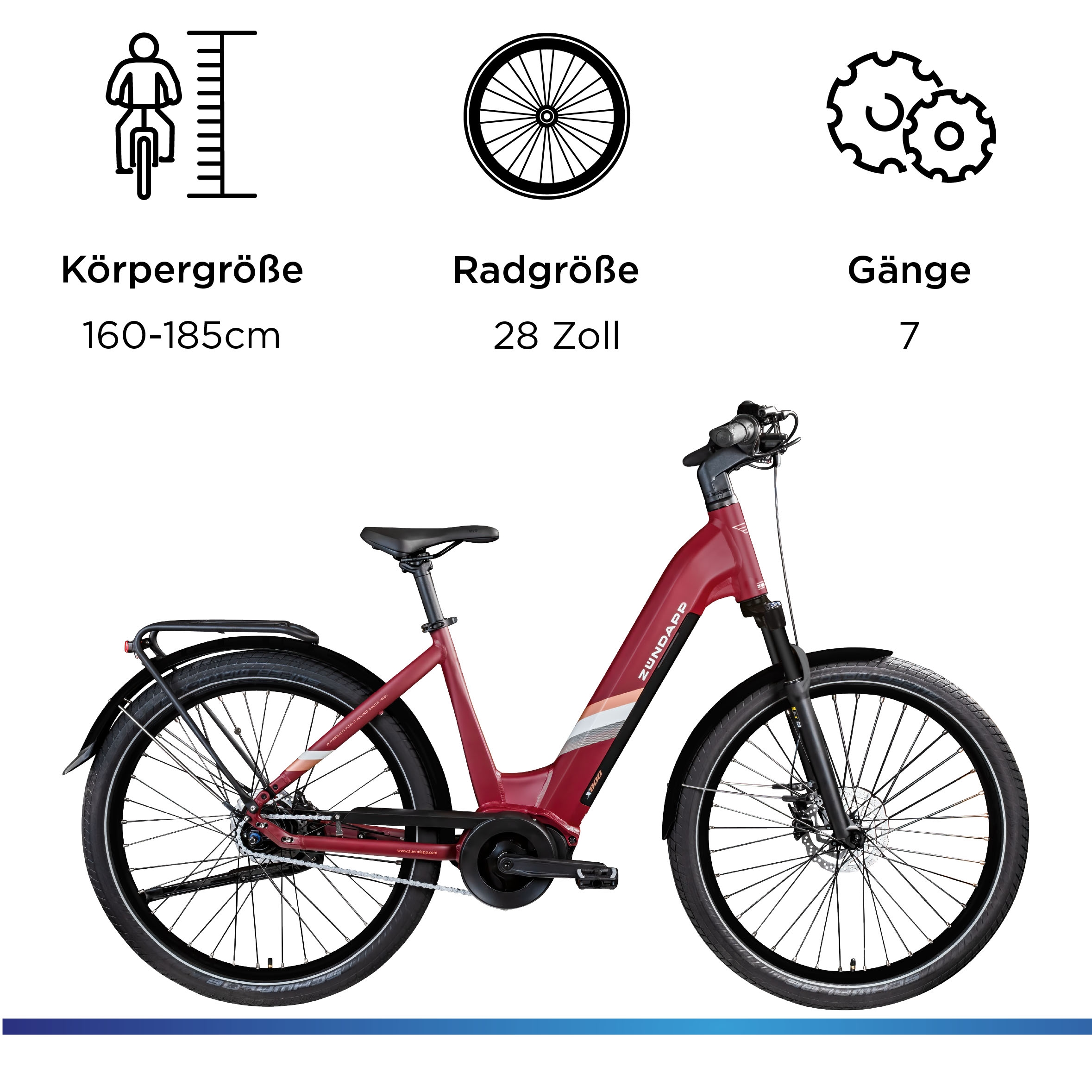 Zündapp E-Bike »X800«, 7 Gang, Mittelmotor 250 W