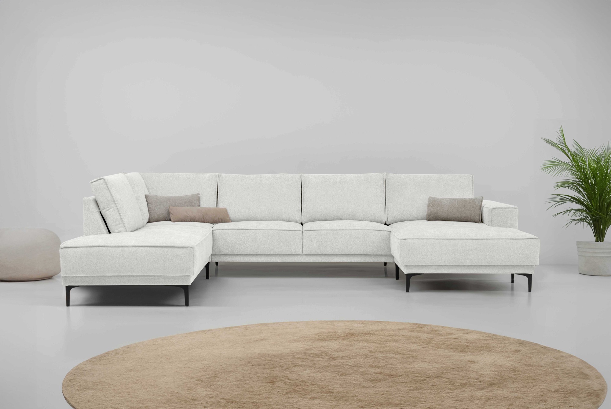 Places of Style Wohnlandschaft »XXL Sofa Oland, Struktur, Flachgewebe, Luxu günstig online kaufen
