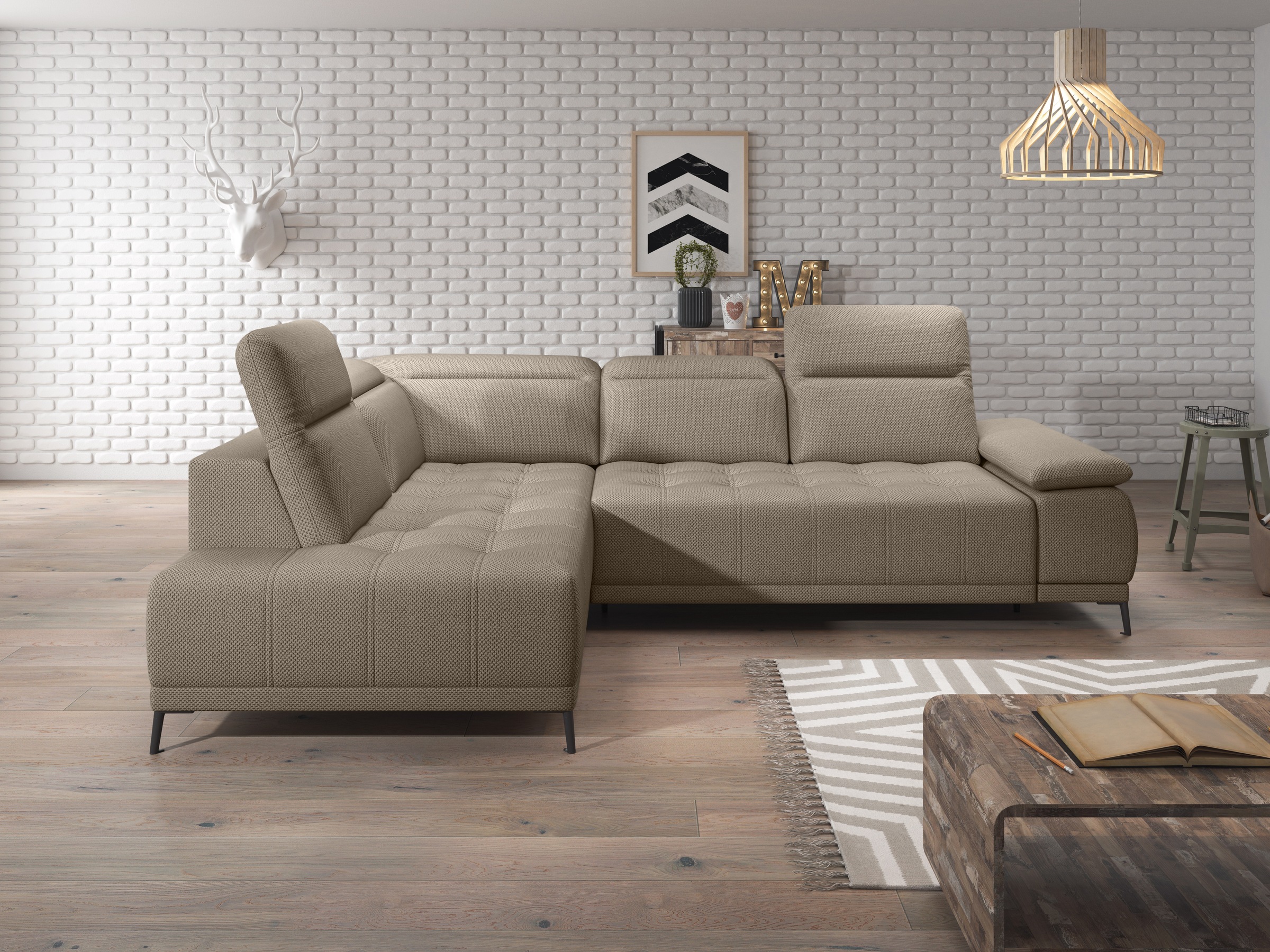 WERK2 Ecksofa »Focus-L, elektrisch erweiterbare Sitztiefe um ca. 30 cm, L-F günstig online kaufen