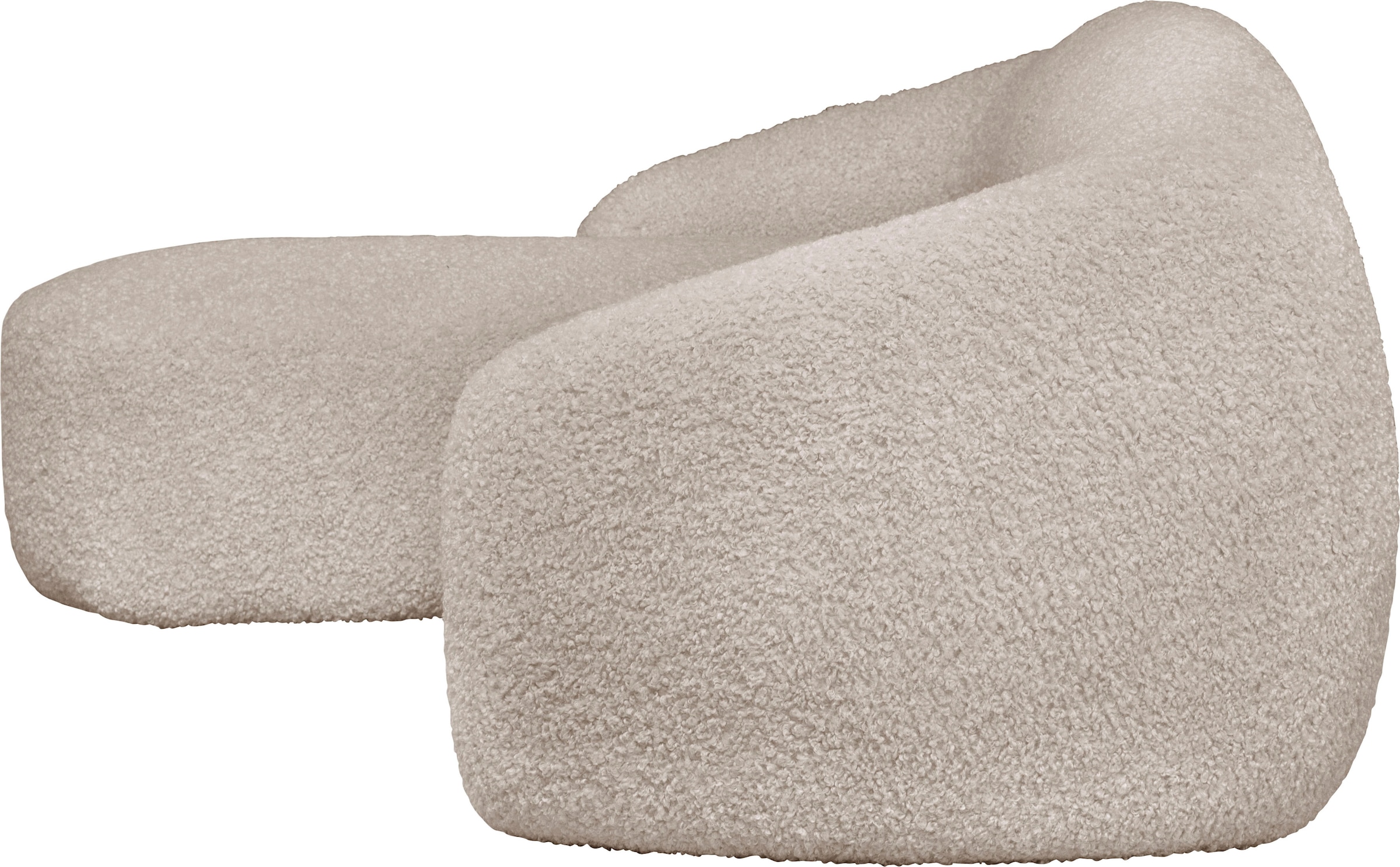 LeGer Home by Lena Gercke Ecksofa »YANI L-Form, Designersofa, organische Form, Maße B/T/H: 255/170/81 cm«, mit Wellenunterfederung, auch in Bouclé, Recamiere rechts/links
