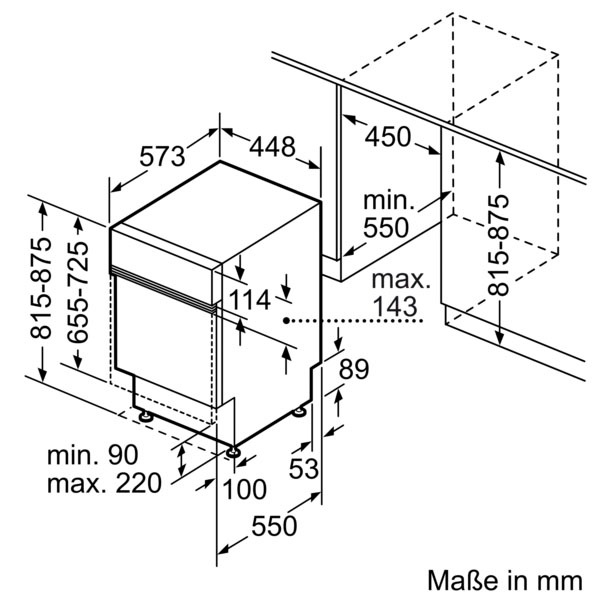 13. Bild von Constructa teilintegrierbarer Geschirrspüler »CP5IS00HKE«, CP5IS00HKE, 9 Maßgedecke