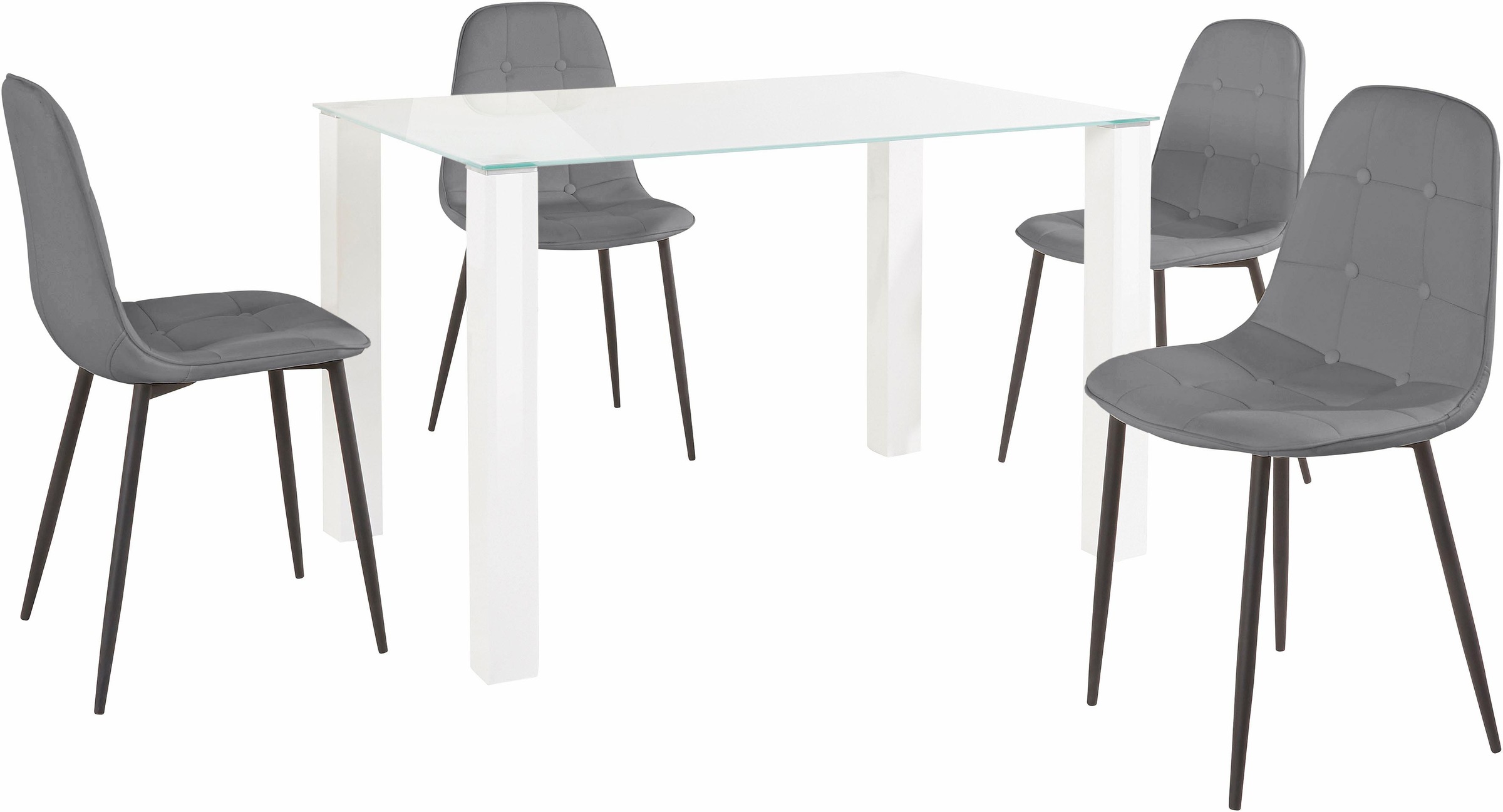 INOSIGN Essgruppe, (Set, 5 tlg.), mit Glastisch, Breite 120 cm günstig online kaufen