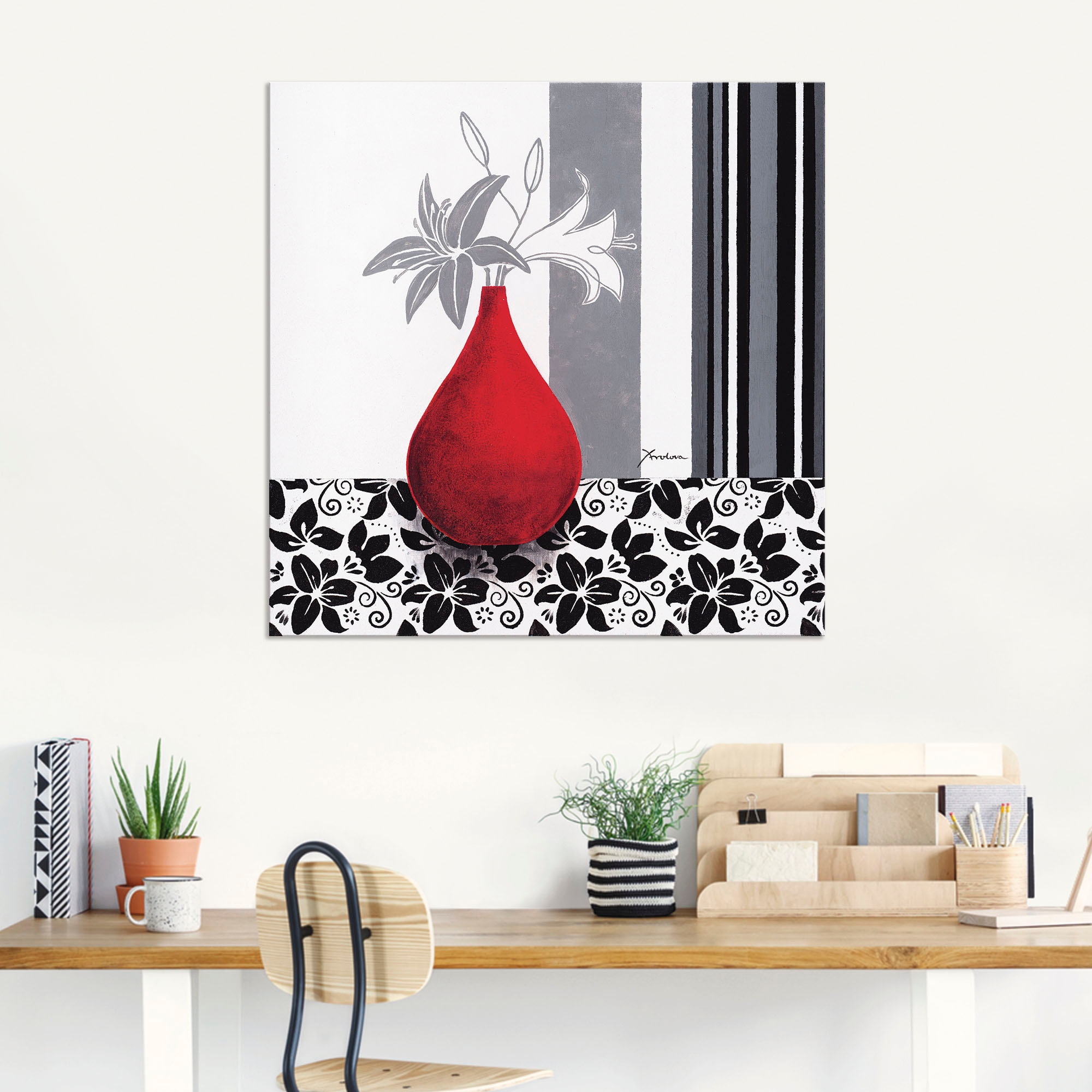 Artland Wandbild »Blumenmuster«, Vasen & Töpfe, (1 St.), als Alubild, Outdoorbild, Poster in verschied. Größen