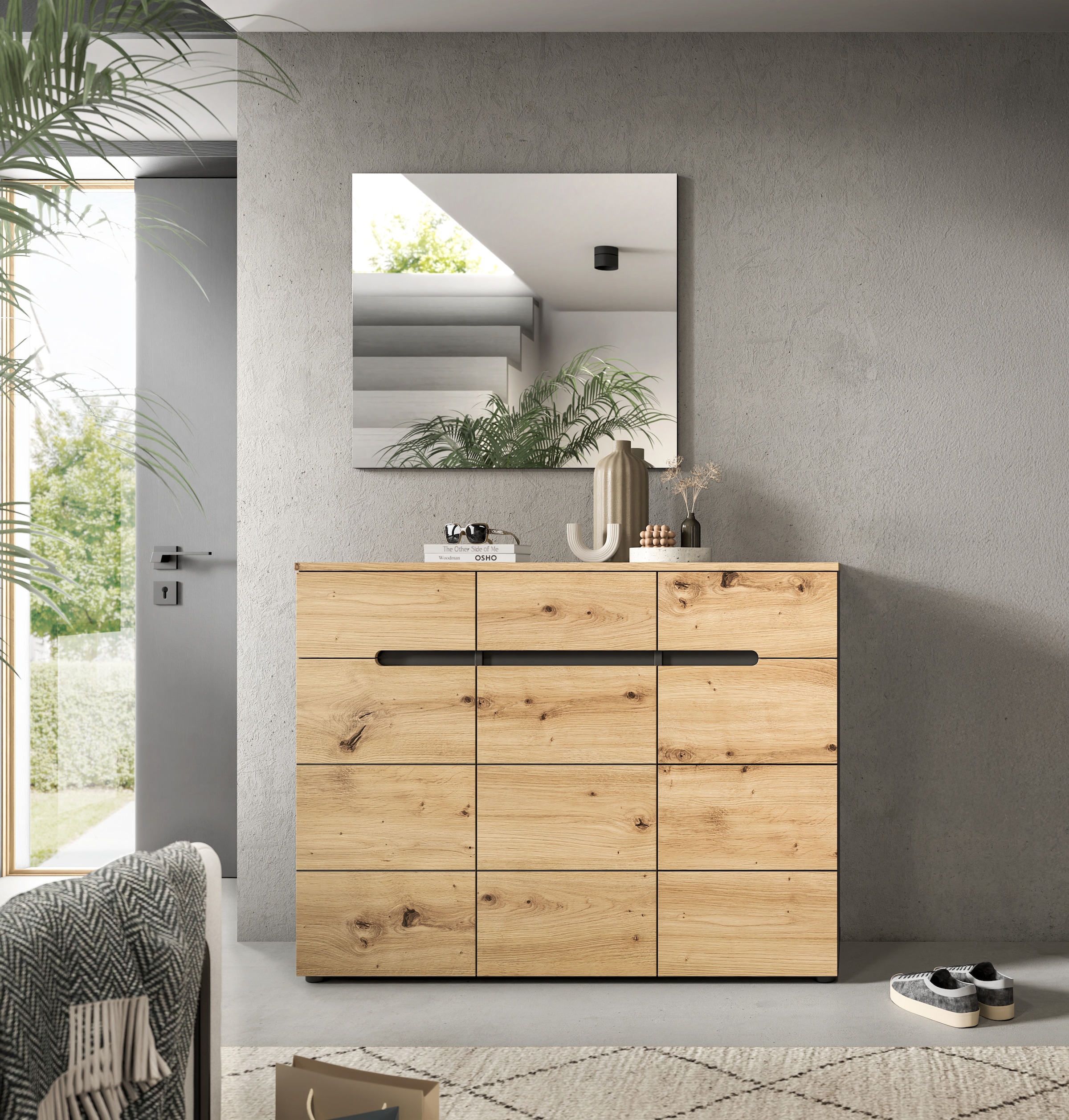 INOSIGN Garderobenschrank, (1 St., in verschiedenen Farben erhältlich, Platz für ca. 24 Paar Schuhe), Schuhschrank, Kommode, Schuhkommode, Anrichte, Sideboard