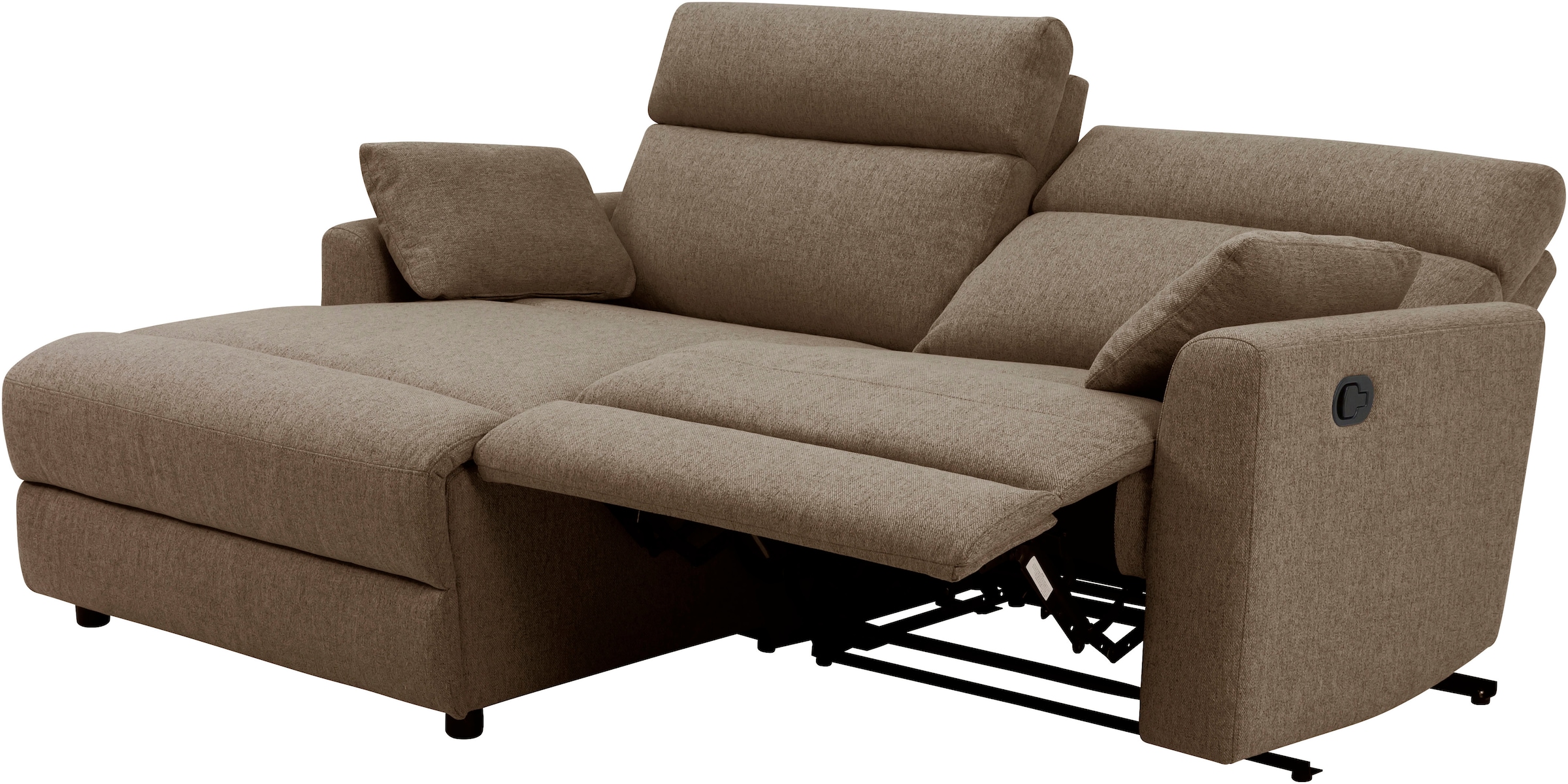 INOSIGN Ecksofa »JENNA, L-Form, 209cm, manuelle u. elektrische Funktion, mit USB A/C,«, Liegefunktion 105°-150°, Federkern, Struktur fein
