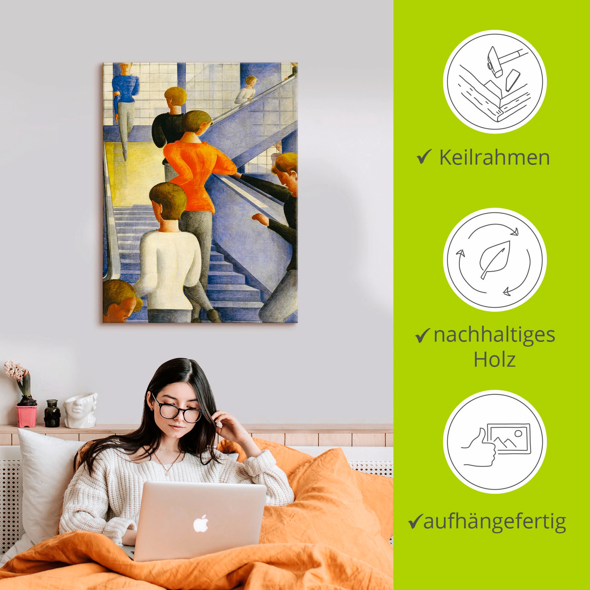 Artland Leinwandbild »Bauhaustreppe. 1932« Gruppen & Familien 1 Stk. tlg. als Alubild, Outdoorbild, Leinwandbild, Poster, Wandaufkleber