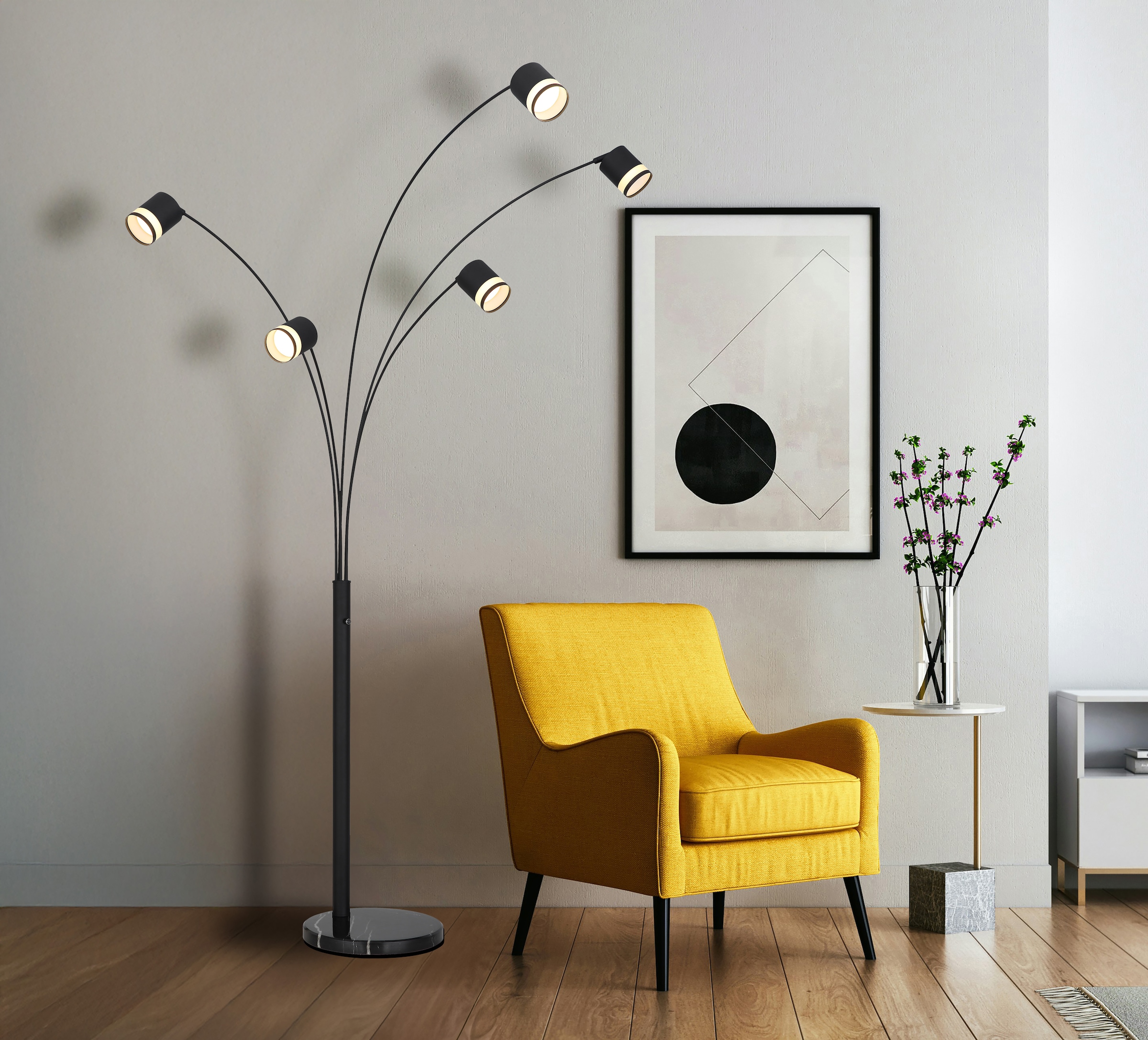 GLOBO LIGHTING Stehlampe »LUCERO«, Leuchtmittel GX53 | Leuchtmittel wechselbar, Stehleuchte/Wohnzimmer/Schlafzimmer/Flur