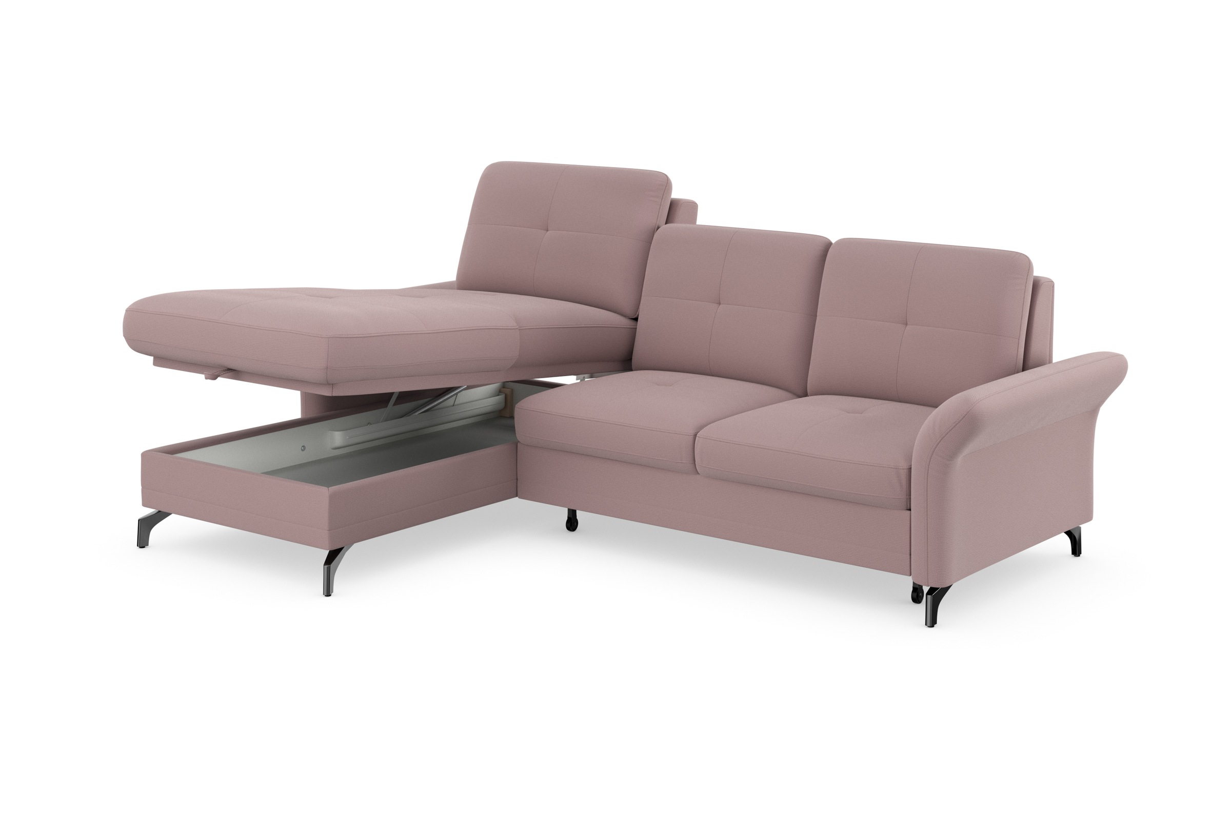 Places of Style Ecksofa »Calando L-Form«, wahlweise mit Bettfunktion, Bettkasten und Armteilfunktion