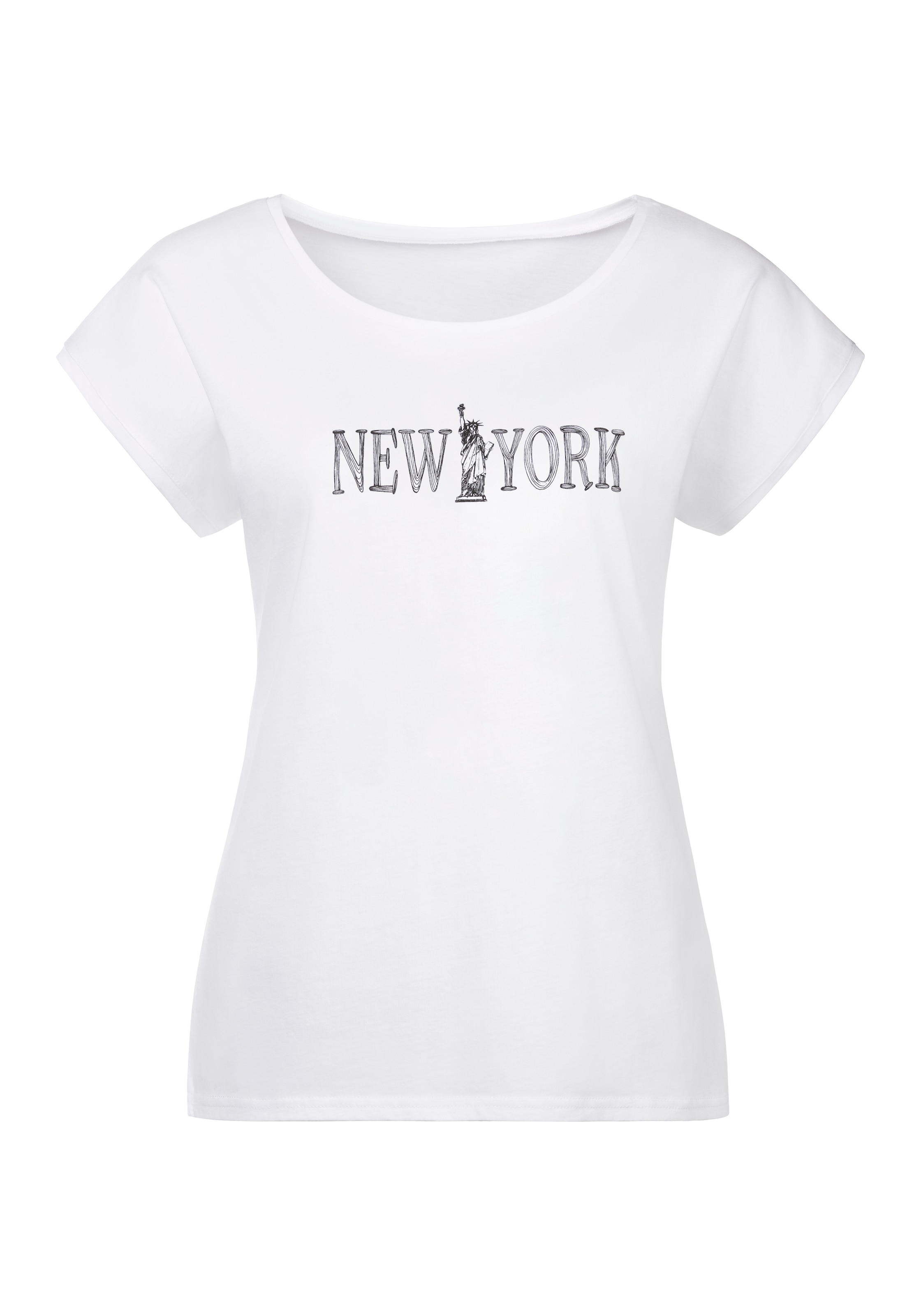 Vivance T-Shirt, (2er-Pack), mit modischem Druck vorn im Online-Shop  bestellen