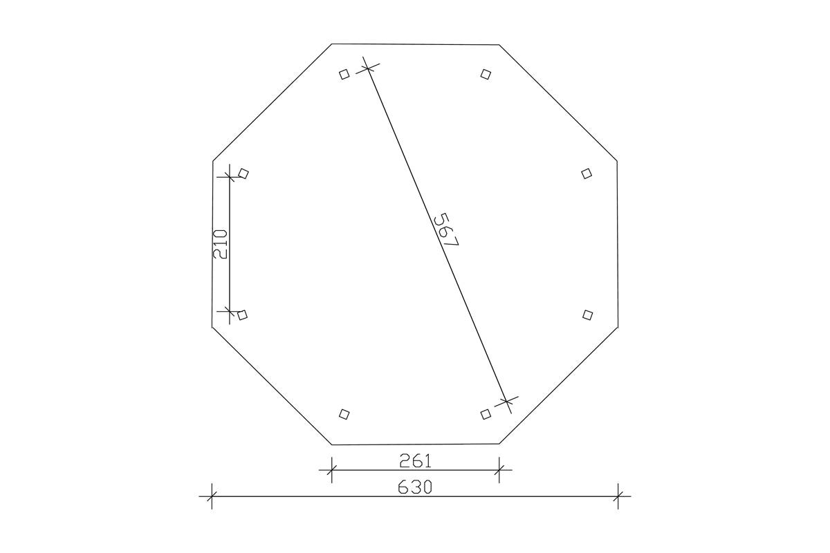 Skanholz Pavillon »Nice 4«, 8-Eck, BxT: 630x630 cm
