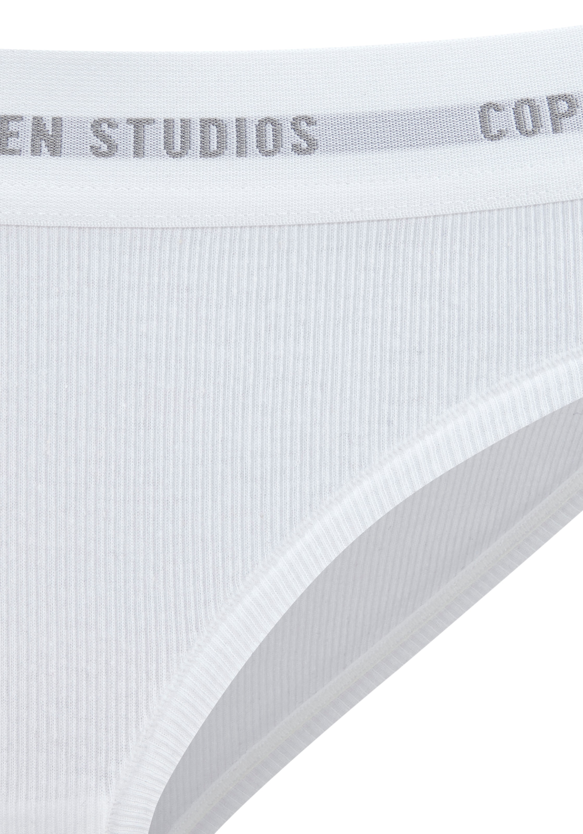 Copenhagen Studios Bikinislip »mit softem Logobund«, (2er-Pack), aus gerippter Bio-Baumwollqualität