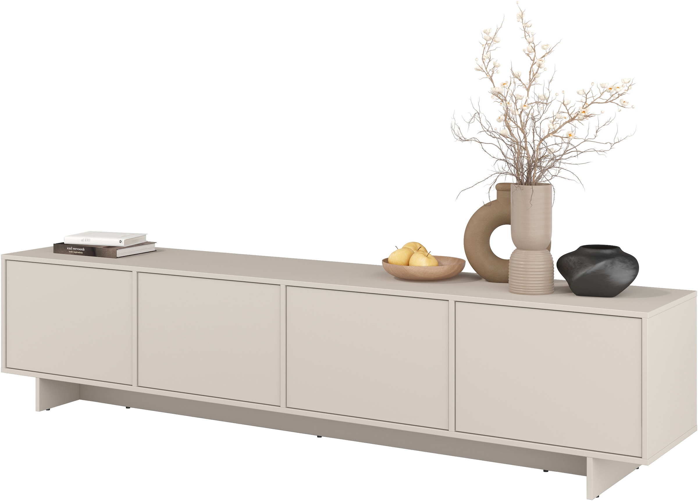 OTTO home Lowboard »Tatami, Modernes griffloses TV-Board, Breit 220,50cm, TV-Schrank« TV-Schrank, TV-Board mit viel Stauraum, push-to-open-Funktion