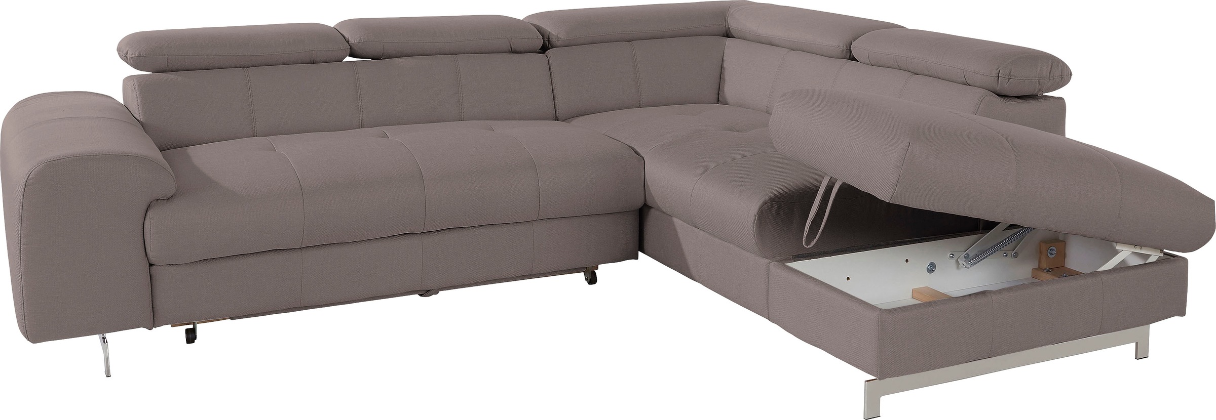 COTTA Polstergarnitur »Chef L-Form«, (Set, 2 tlg.), Set bestehend aus: Ecksofa mit Kopfteilverstellung & Hocker