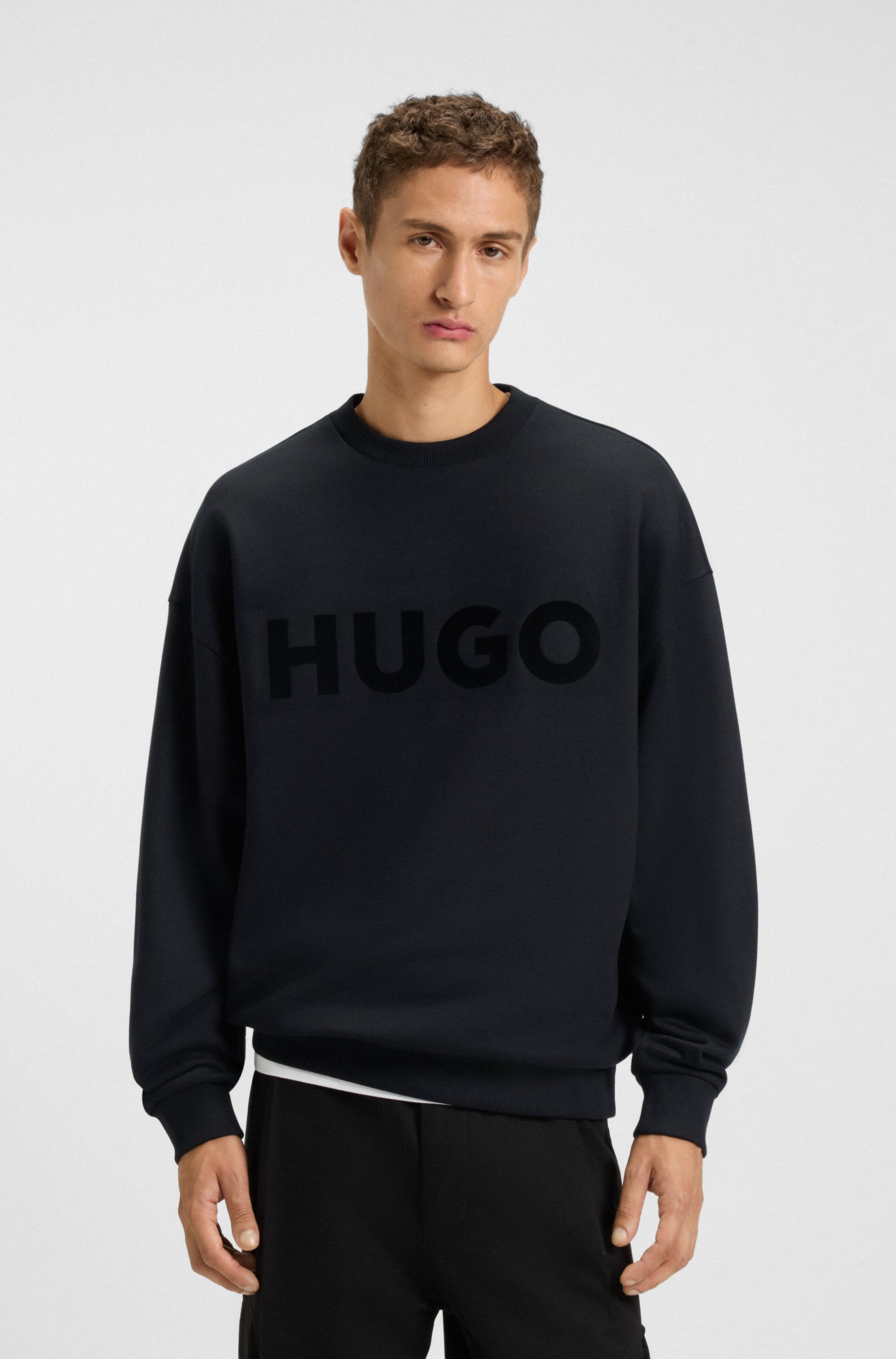 HUGO Sweatshirt »Dinex«, Rundhalsausschnitt, Oversize Fit, Logo-Druck
