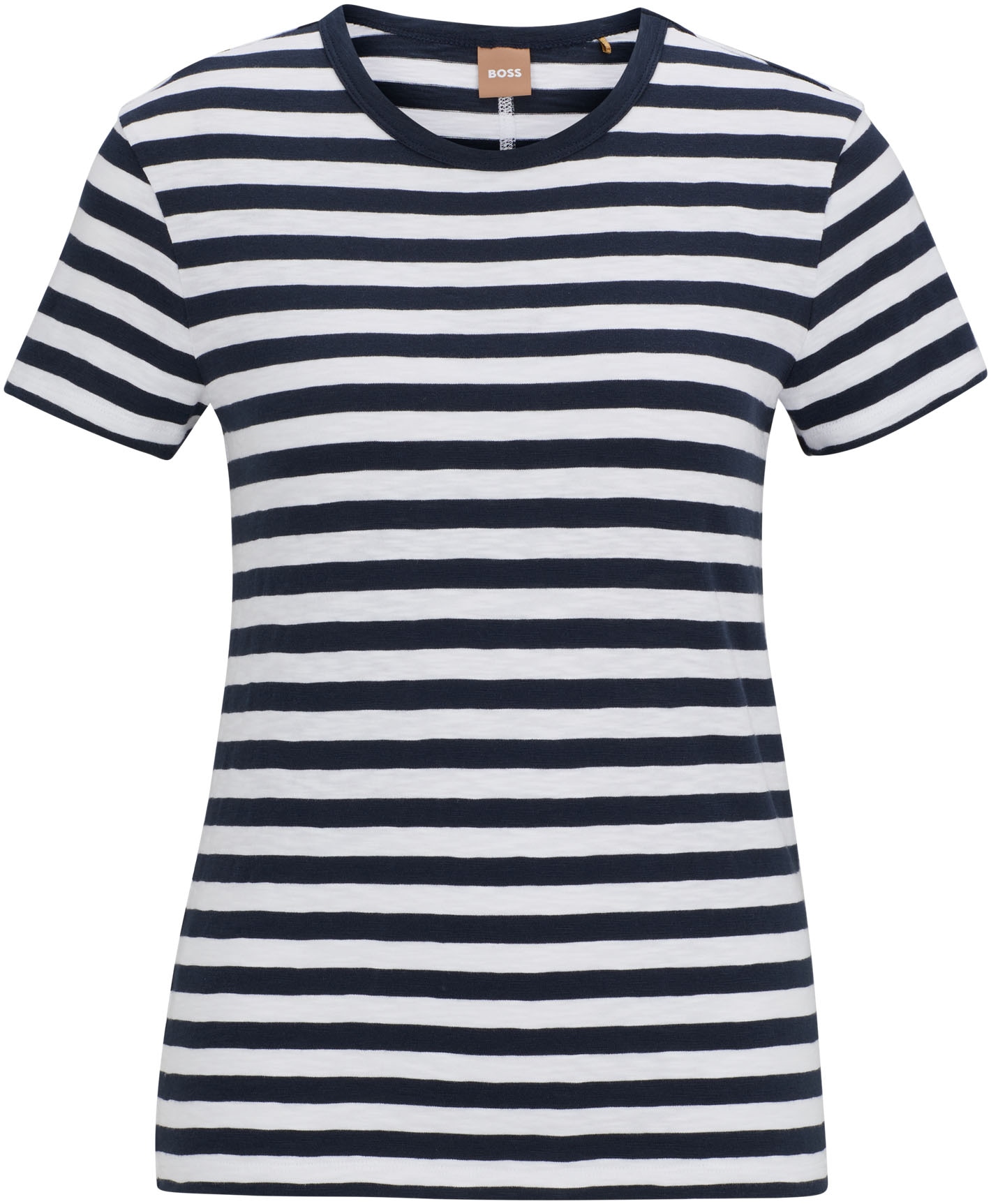 BOSS ORANGE T-Shirt »Esla Striped Premium Damenmode« Premium Damenmode, im gestreiften Design