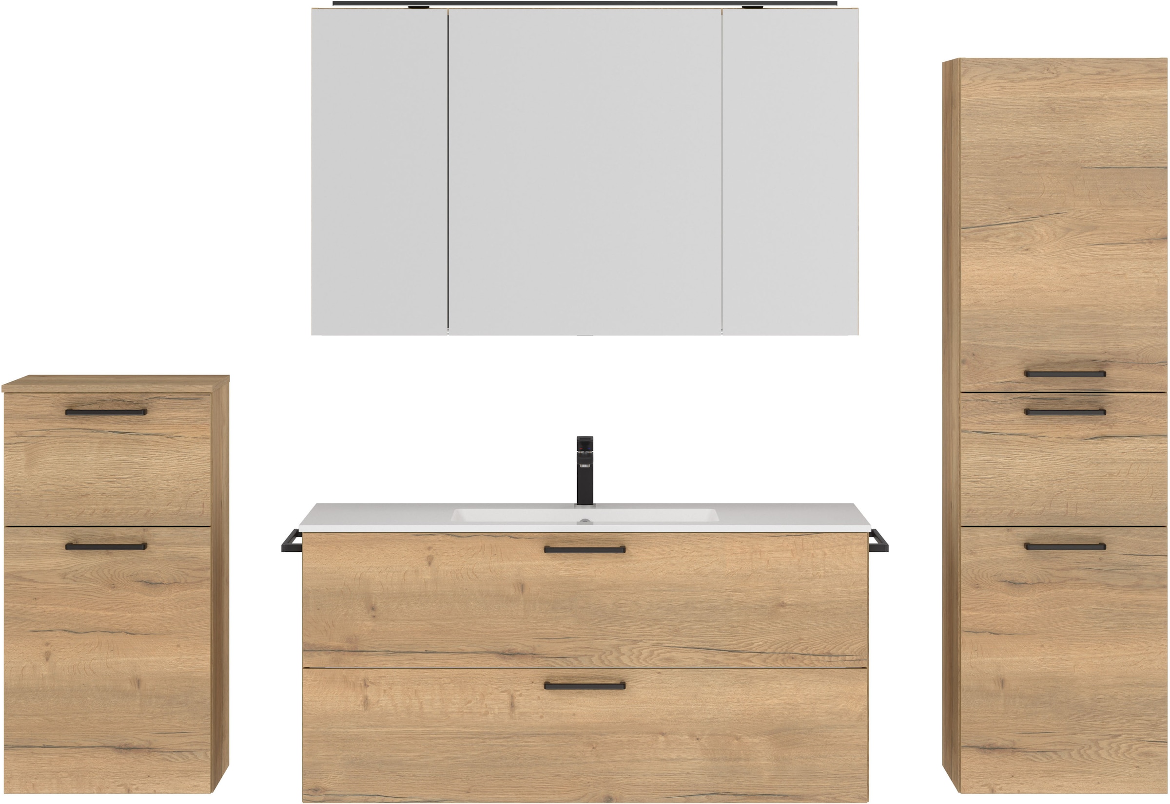 nobilia® Badmöbel-Set »Tolvina« vormontiert, mit Soft-Close, 4 Stk. tlg. in günstig online kaufen